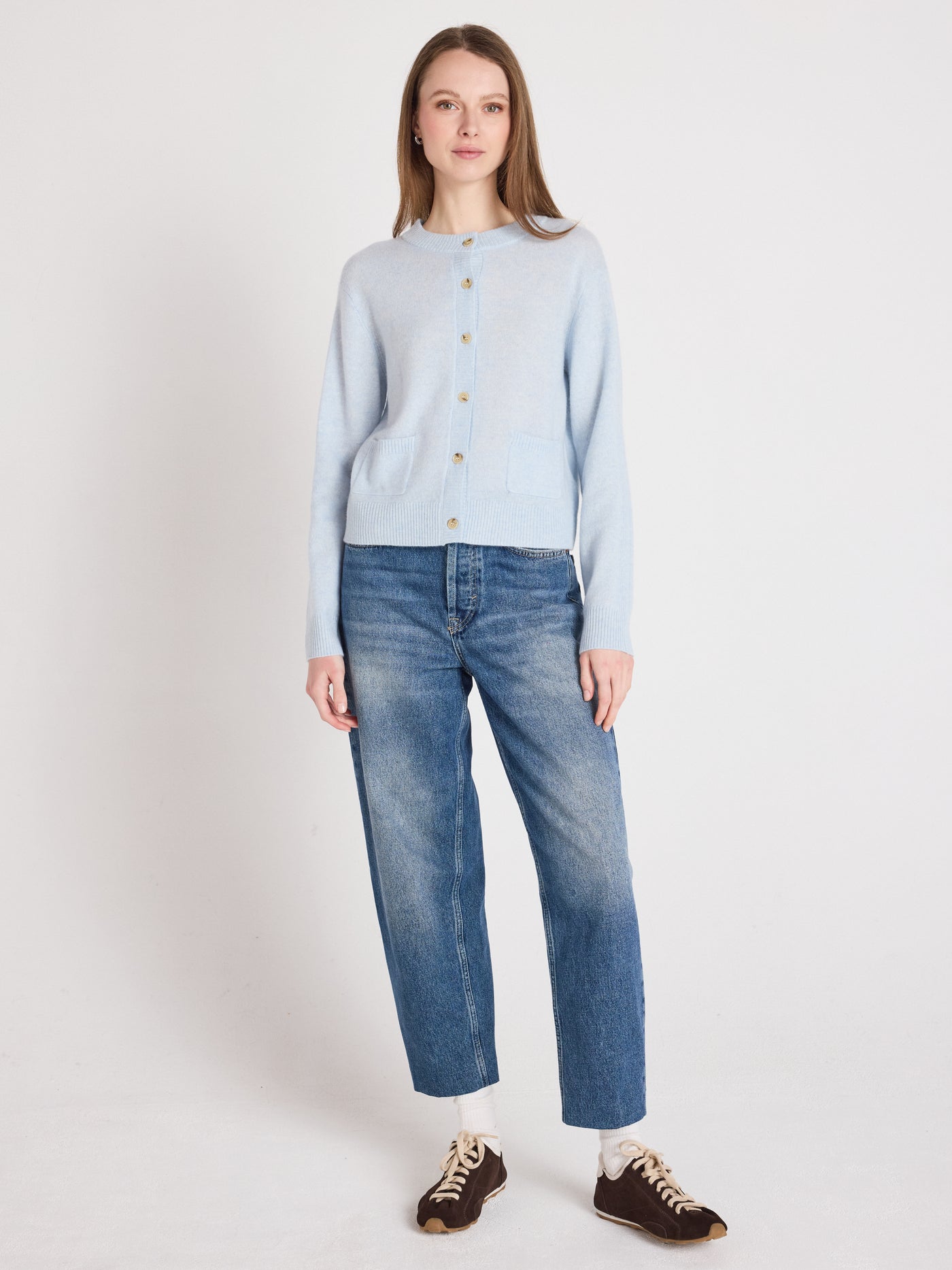 Riley - Strickjacke aus 100 % Kaschmir - heathered sky