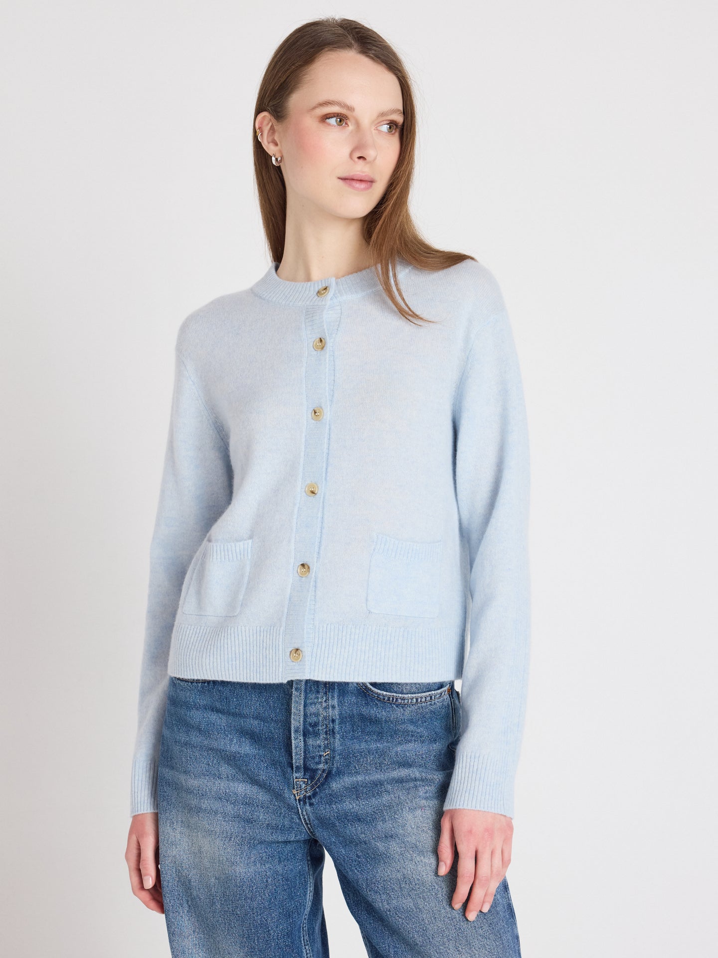 Riley - Strickjacke aus 100 % Kaschmir - heathered sky