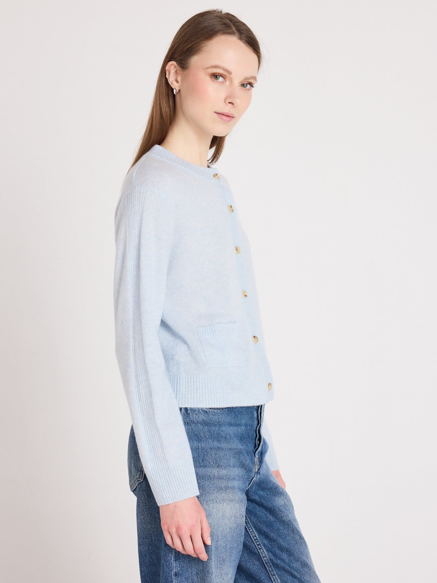 Riley - Strickjacke aus 100 % Kaschmir - heathered sky