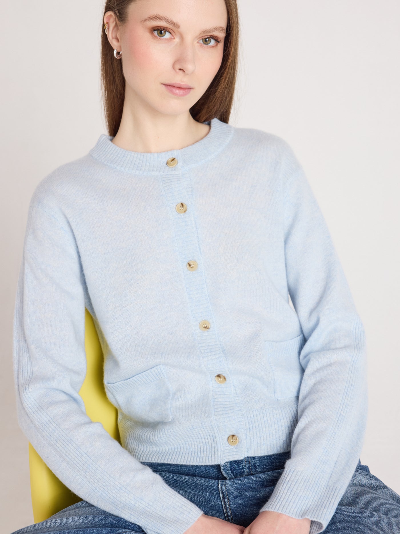 Riley - Strickjacke aus 100 % Kaschmir - heathered sky