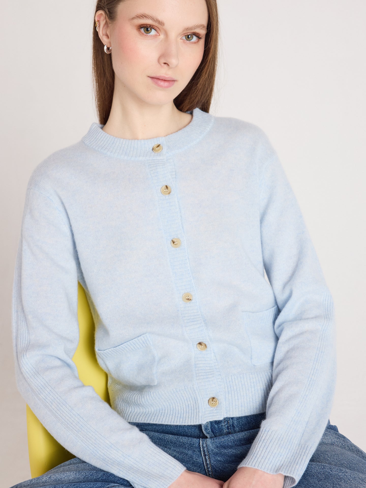 Riley - Strickjacke aus 100 % Kaschmir - heathered sky