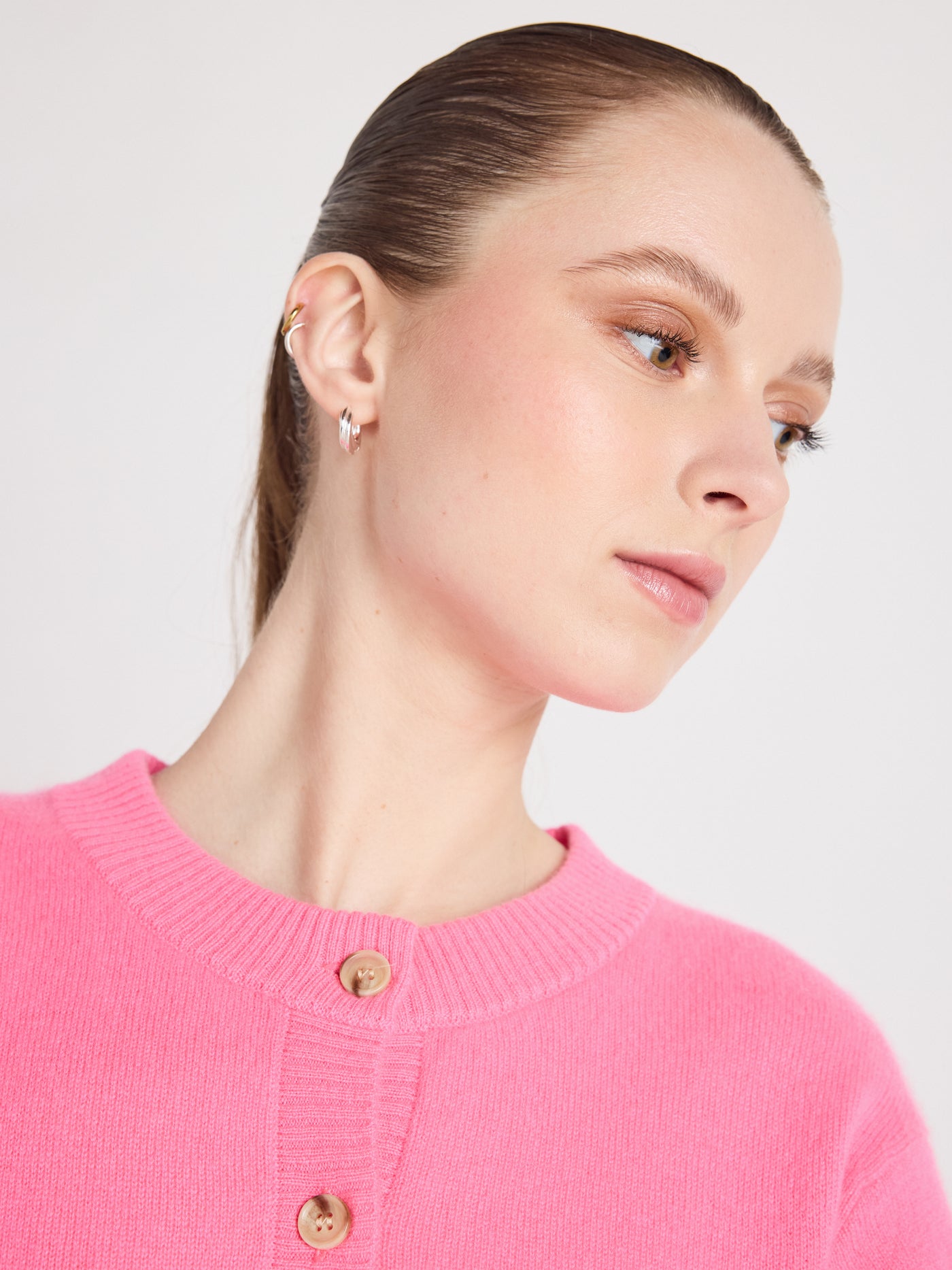 riley - Vest 100% kasjmier - sparkle pink neon