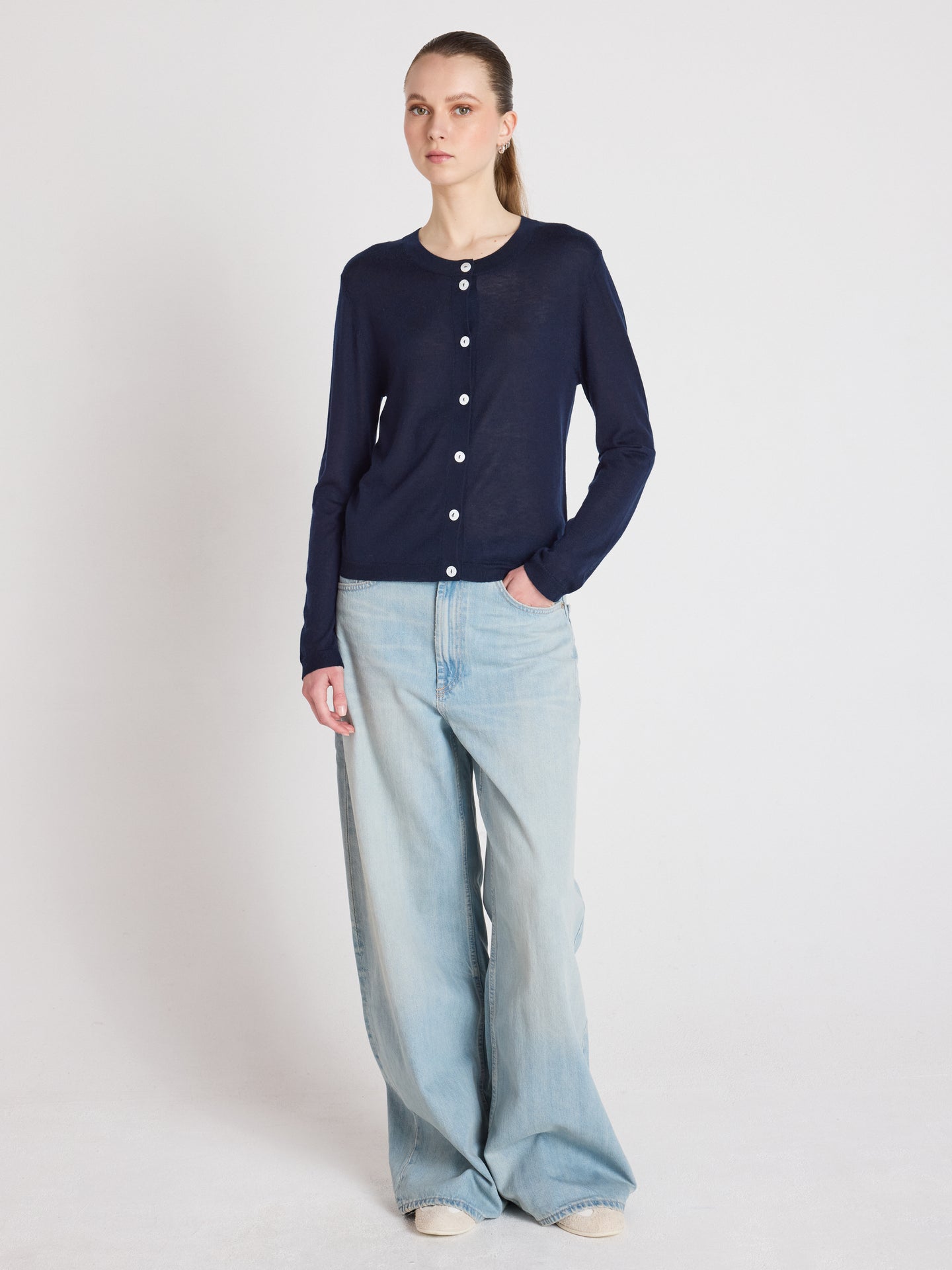 maddie - Langärmelige Strickjacke - Navy