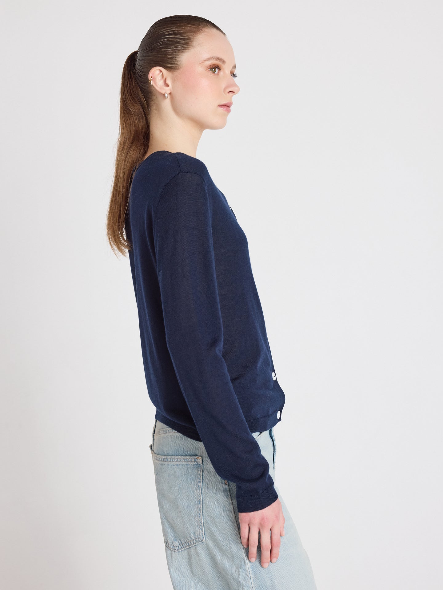 maddie - Langärmelige Strickjacke - Navy