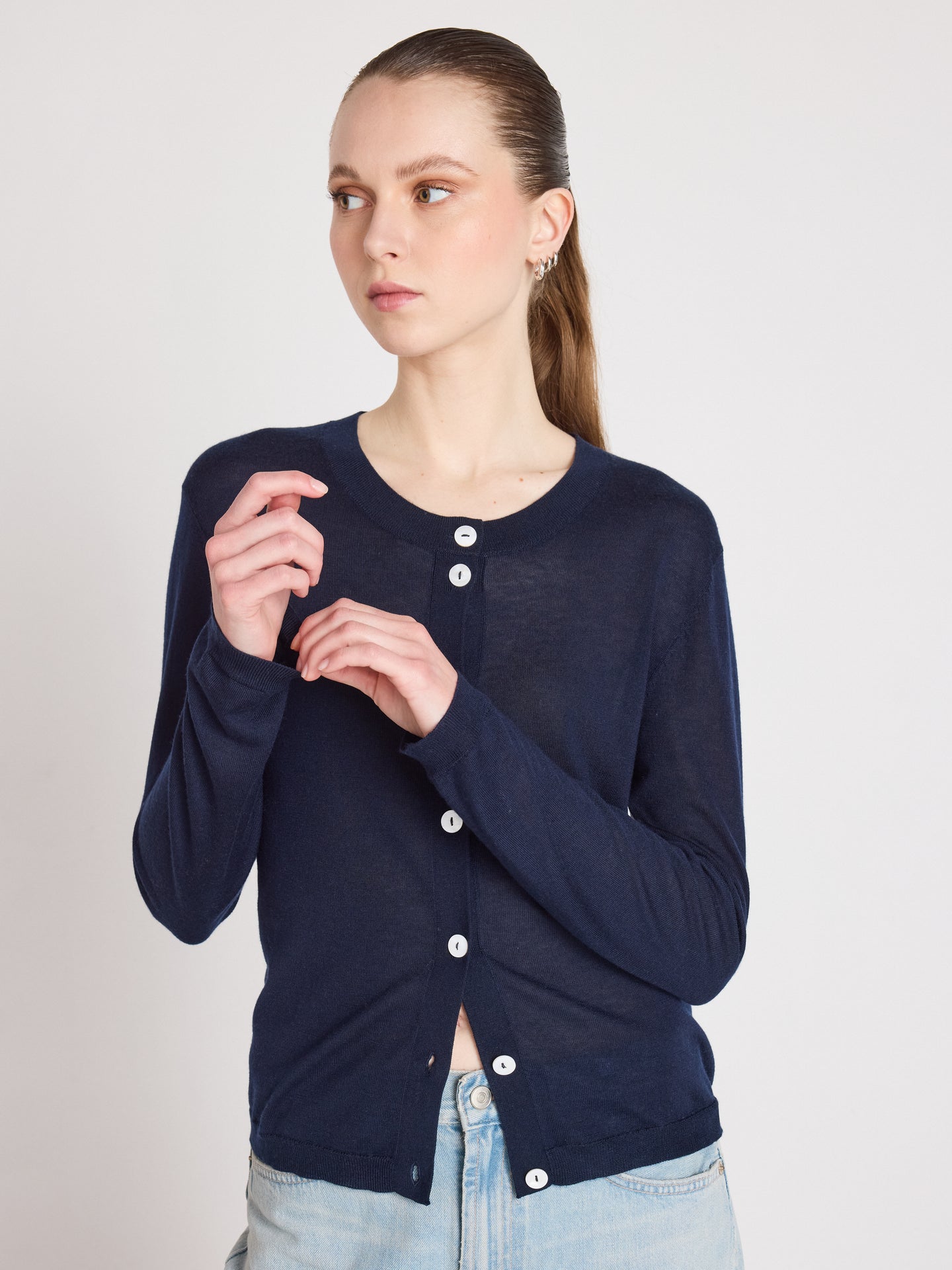 maddie - Langärmelige Strickjacke - Navy