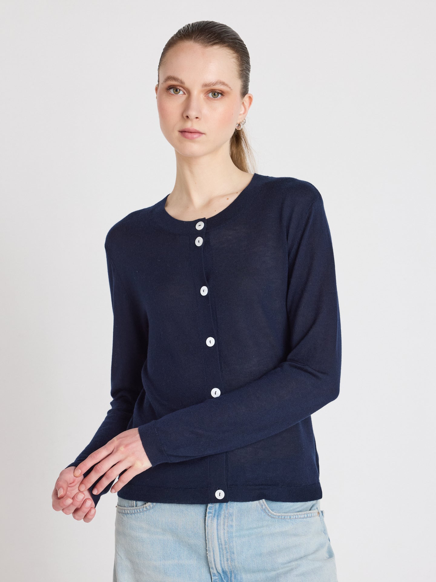 maddie - Langärmelige Strickjacke - Navy