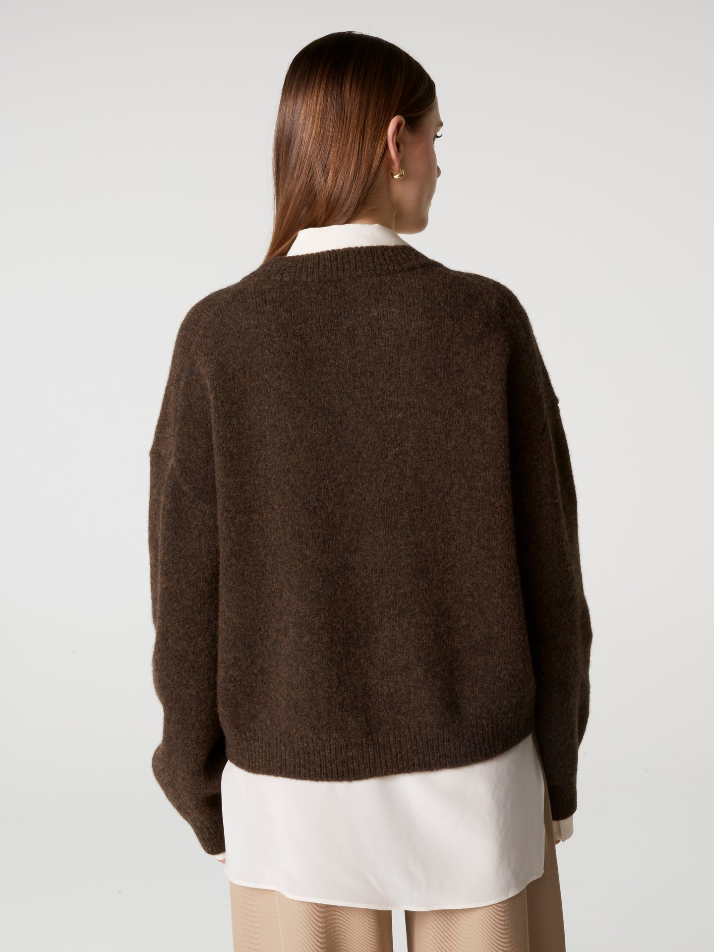 Jacke Wendy - Wolle Baumwolle - brownie