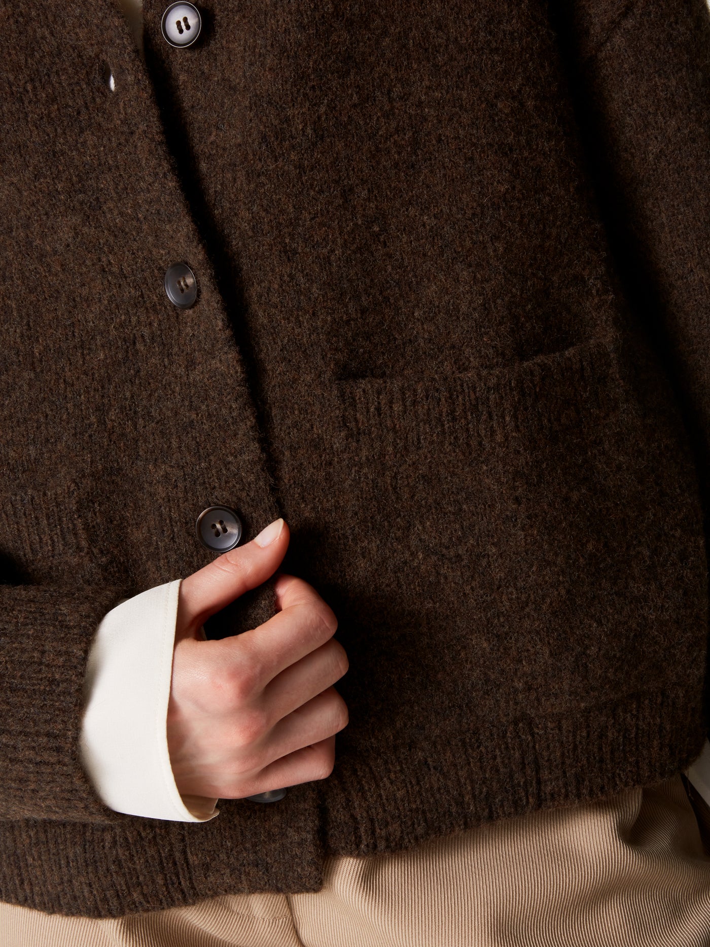 veste wendy - Laine coton - brownie