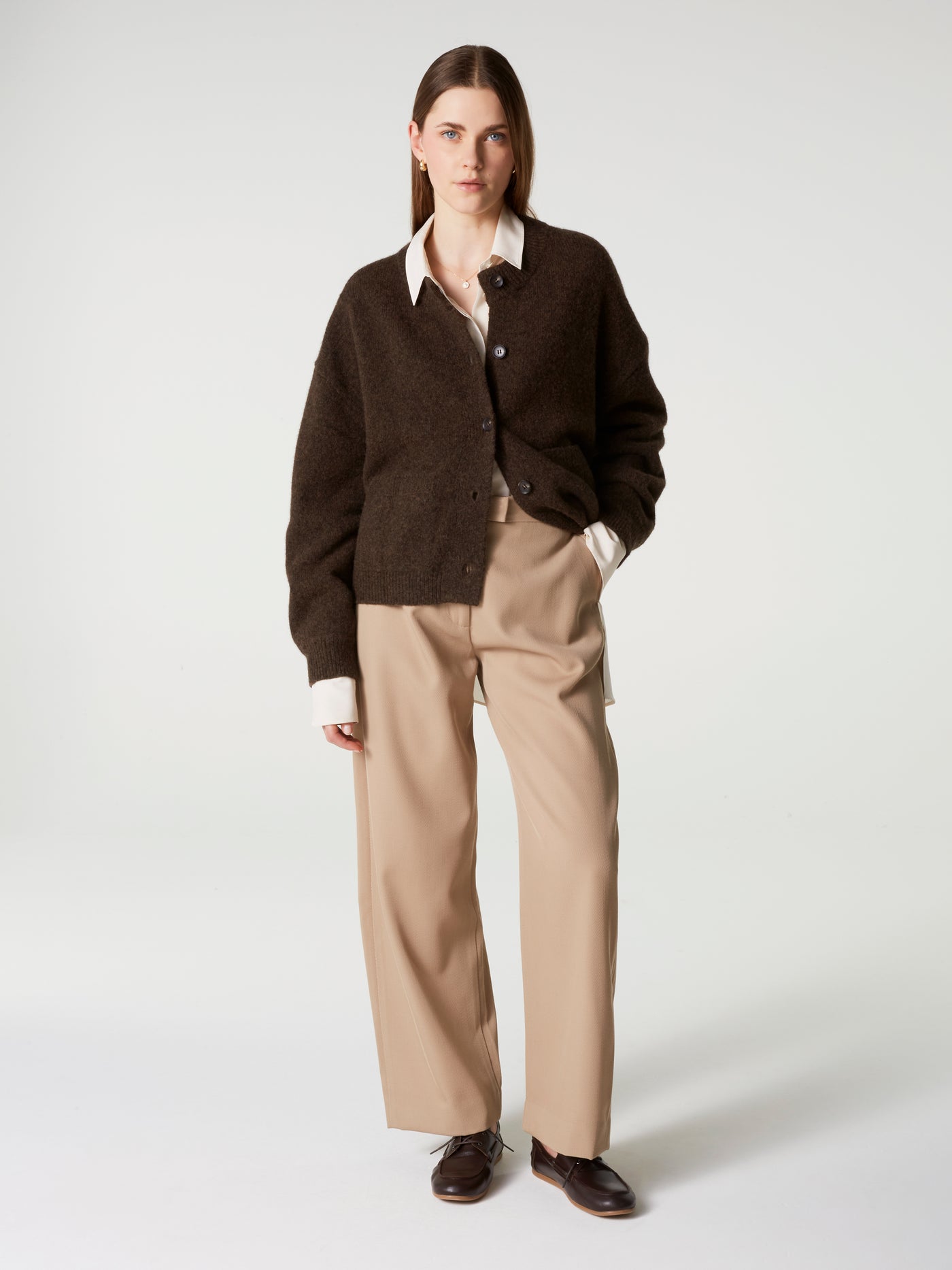 veste wendy - Laine coton - brownie