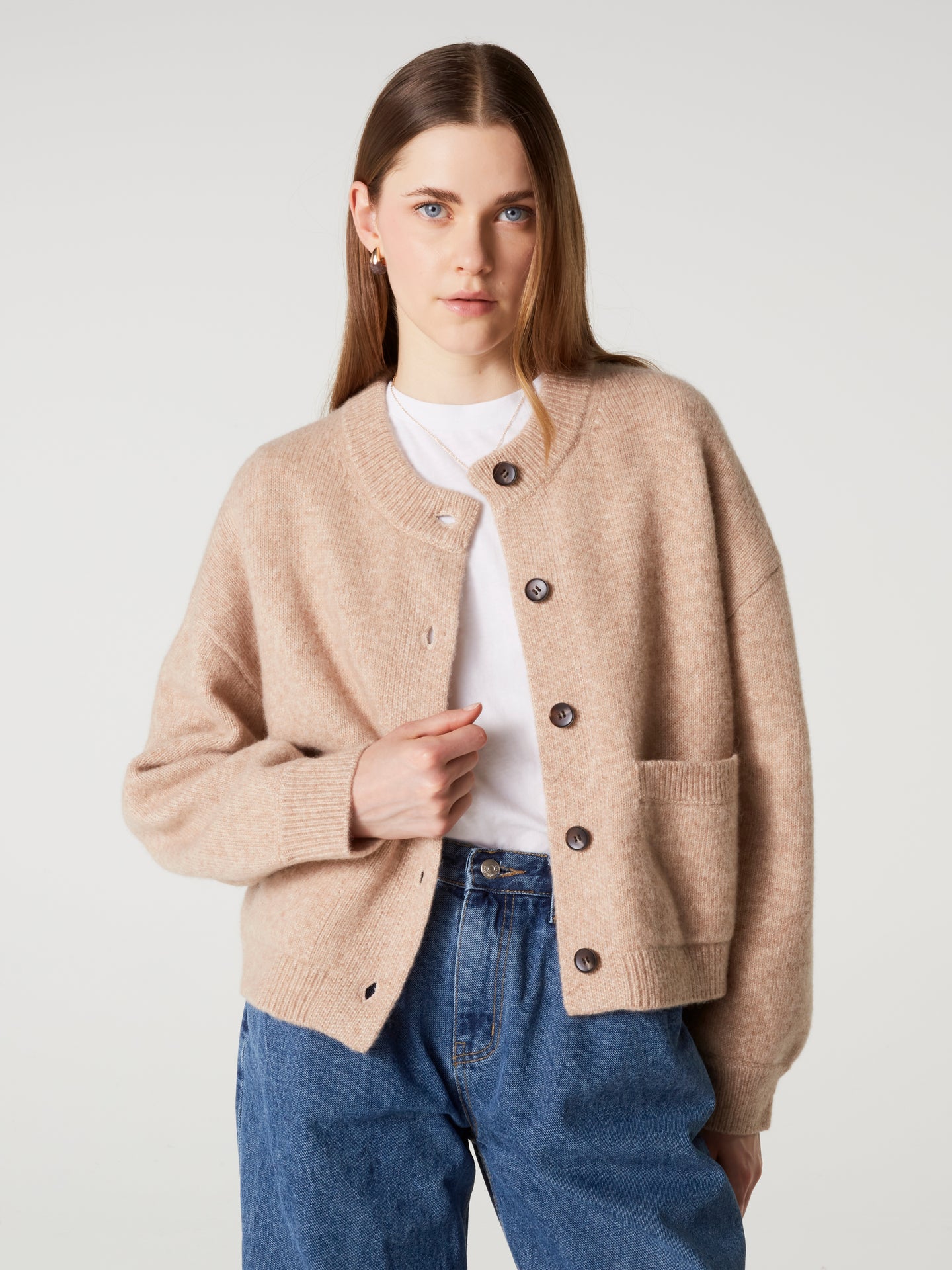 Jacke Wendy - Wolle Baumwolle - Hellbeige