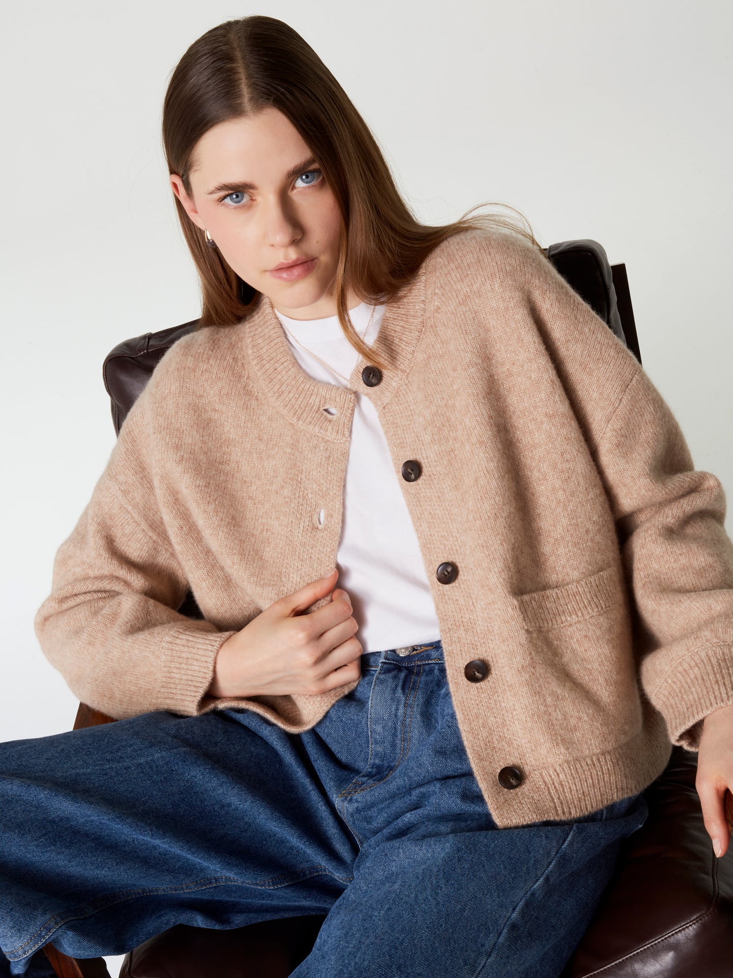 Jacke Wendy - Wolle Baumwolle - Hellbeige