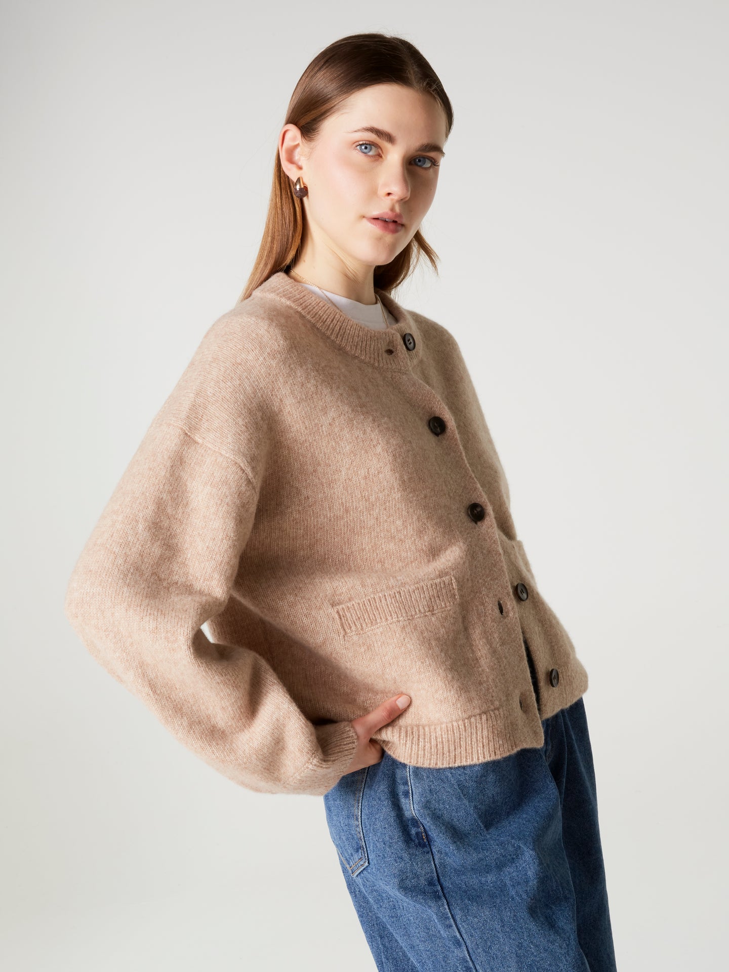 Jacke Wendy - Wolle Baumwolle - Hellbeige