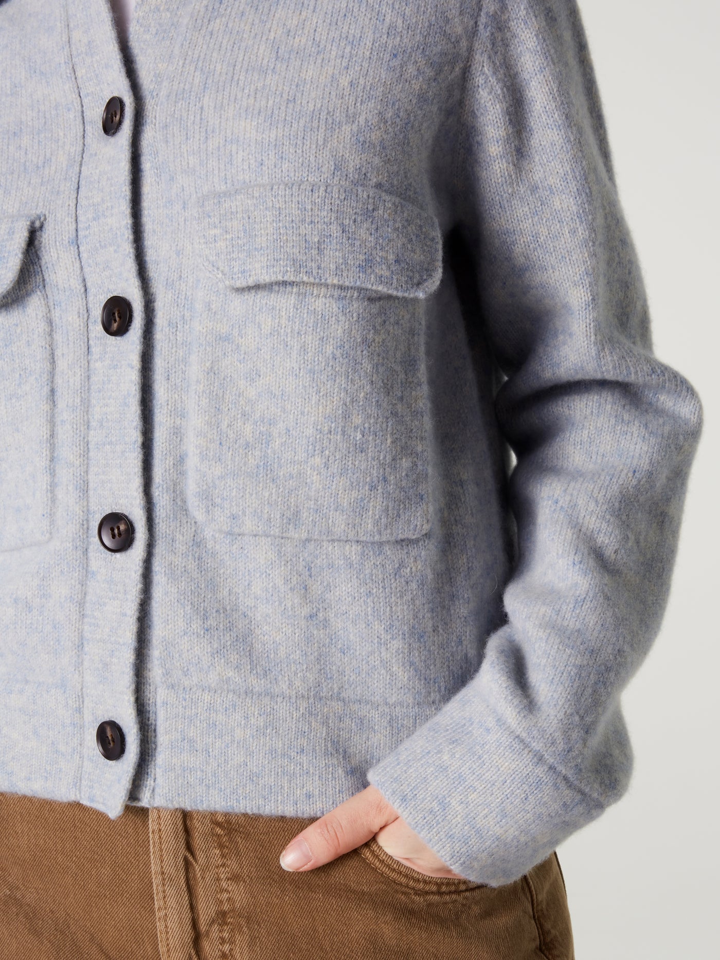 Jacke Maiwen - Wolle Baumwolle - Babyblau