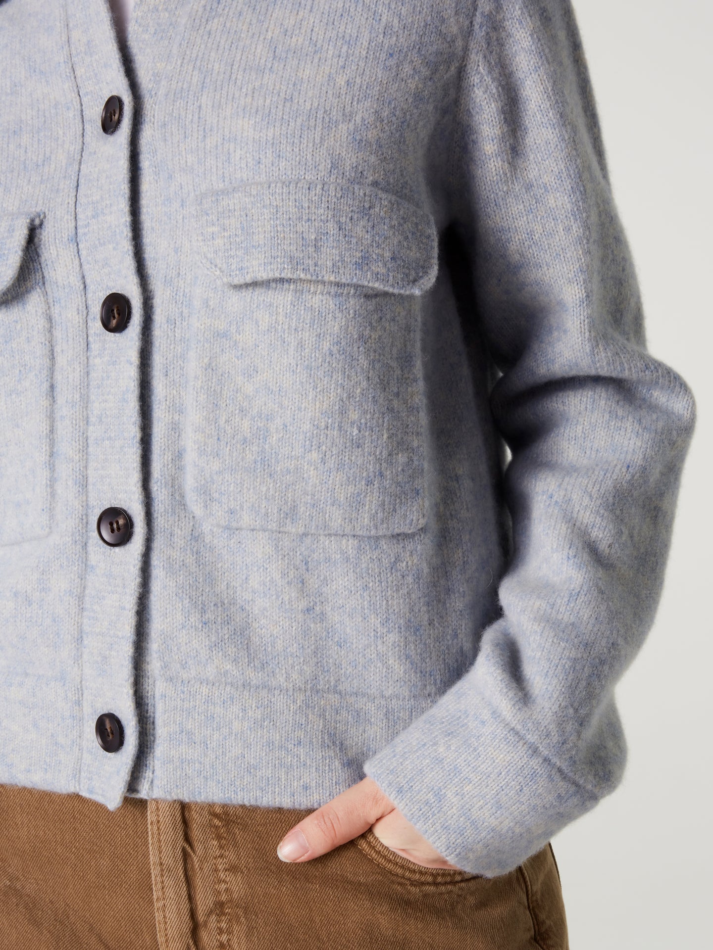 Jacke Maiwen - Wolle Baumwolle - Babyblau