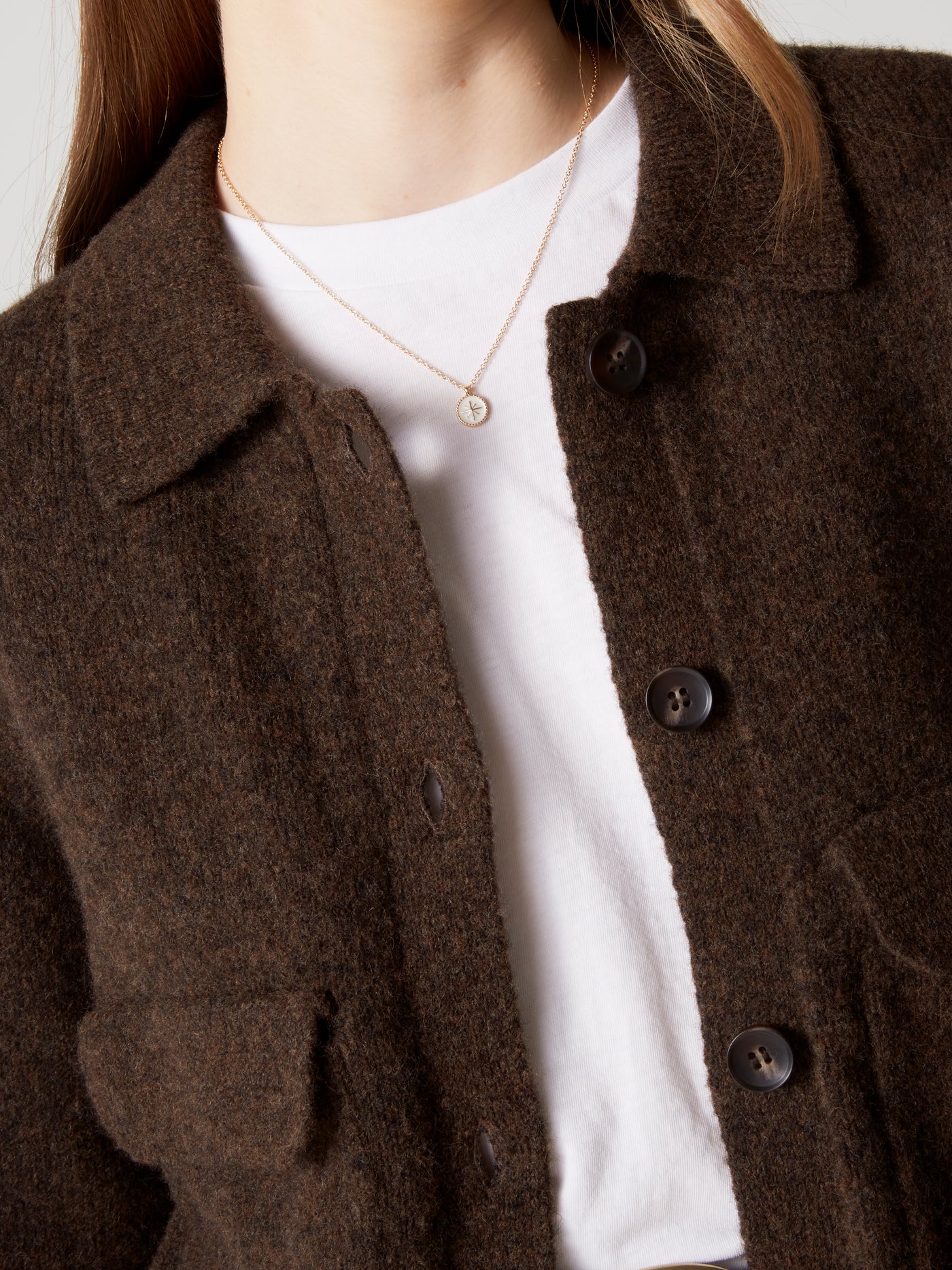 Jacke Maiwen - Wolle-Baumwolle - brownie