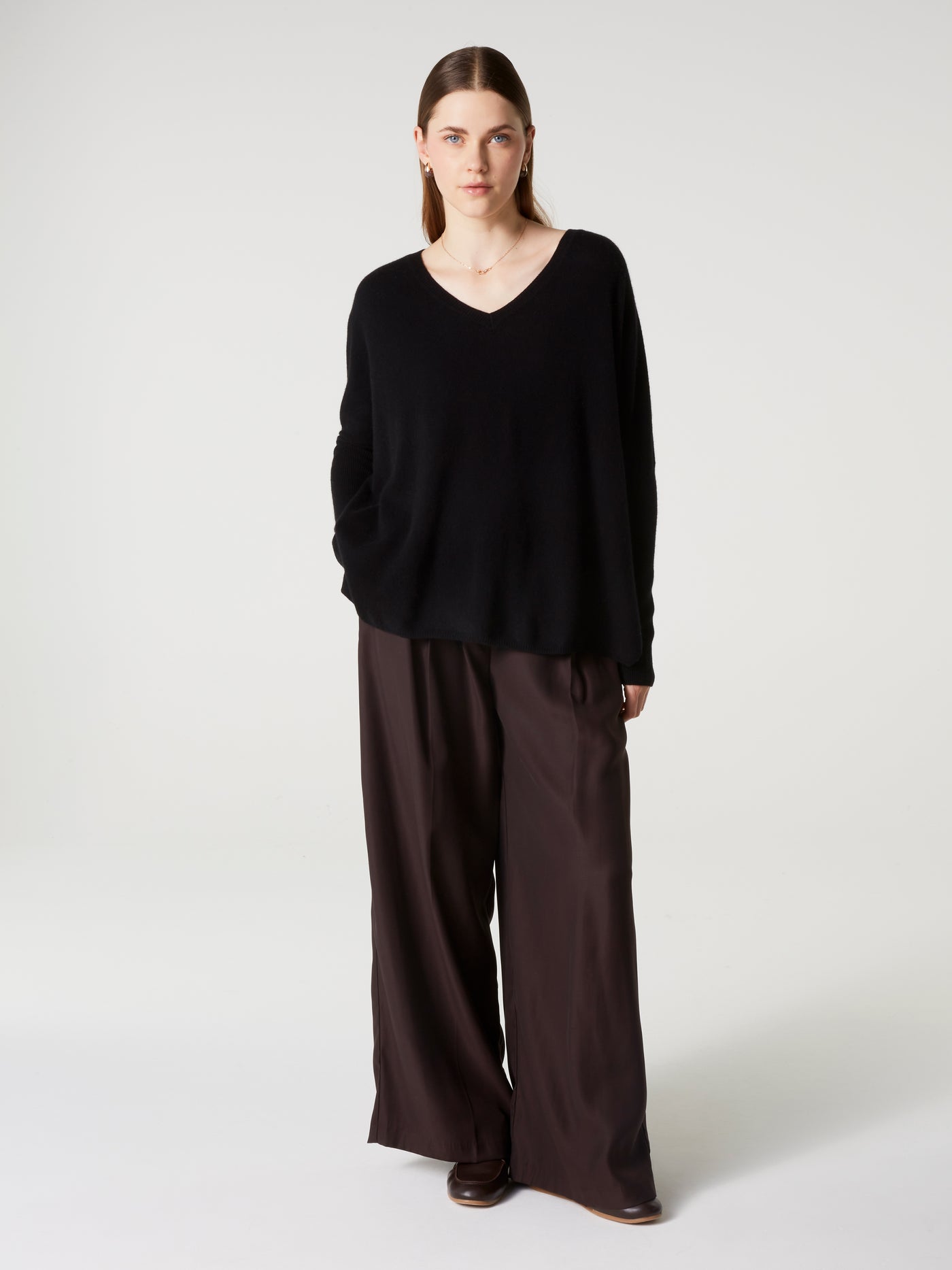 pull poncho camille - Cachemire - black