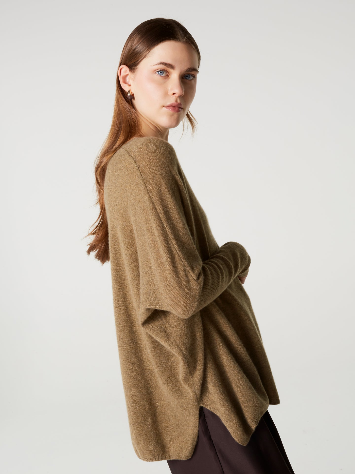 pull poncho camille - Cachemire - bronze