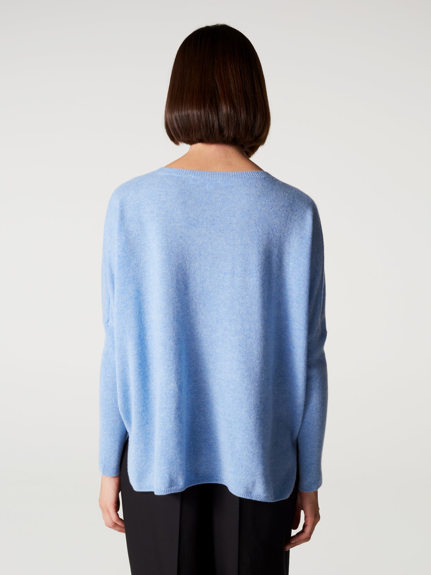 pull poncho camille - Cachemire - chambray blue