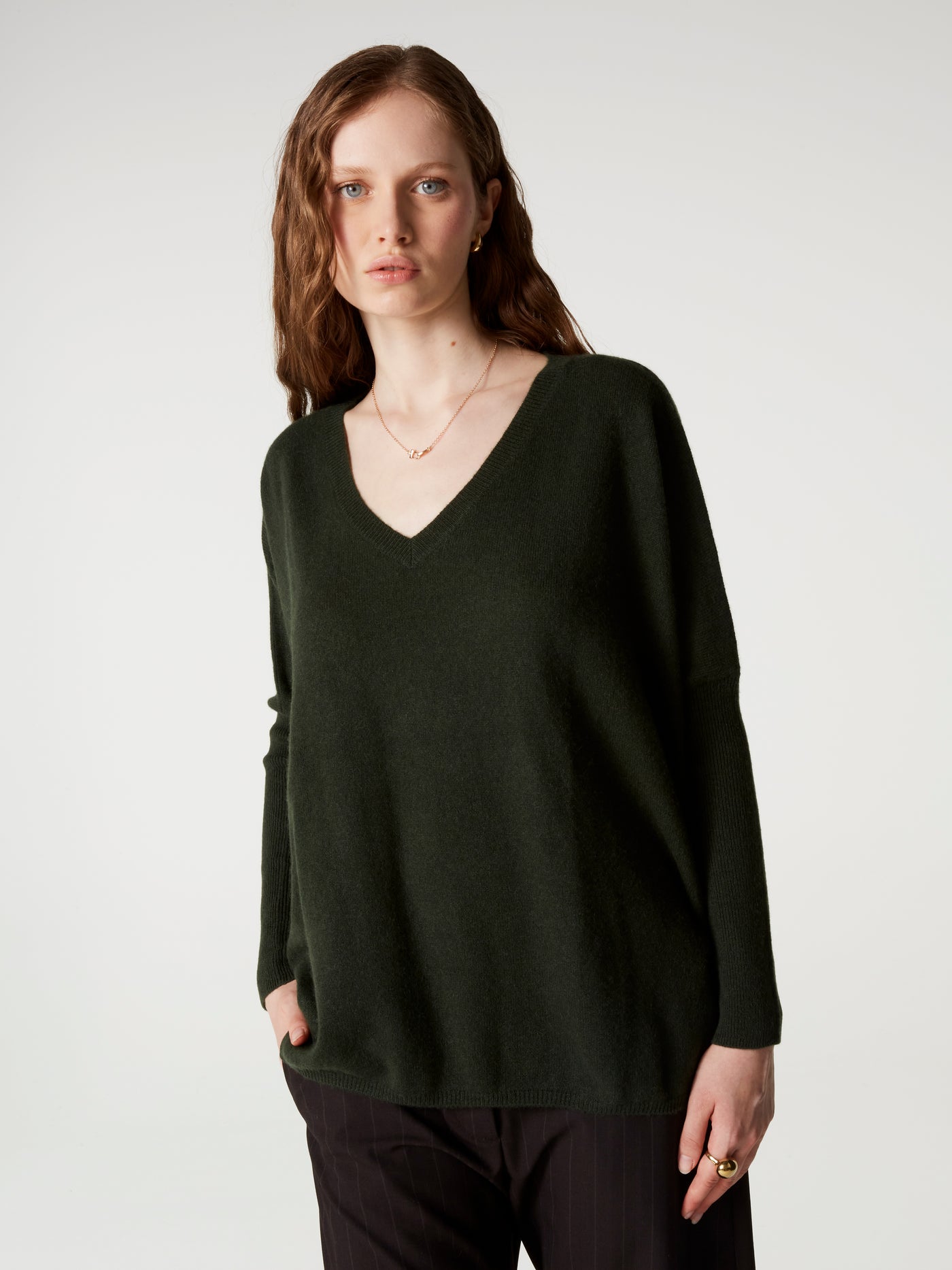pull poncho camille - Cachemire - dark artichoke