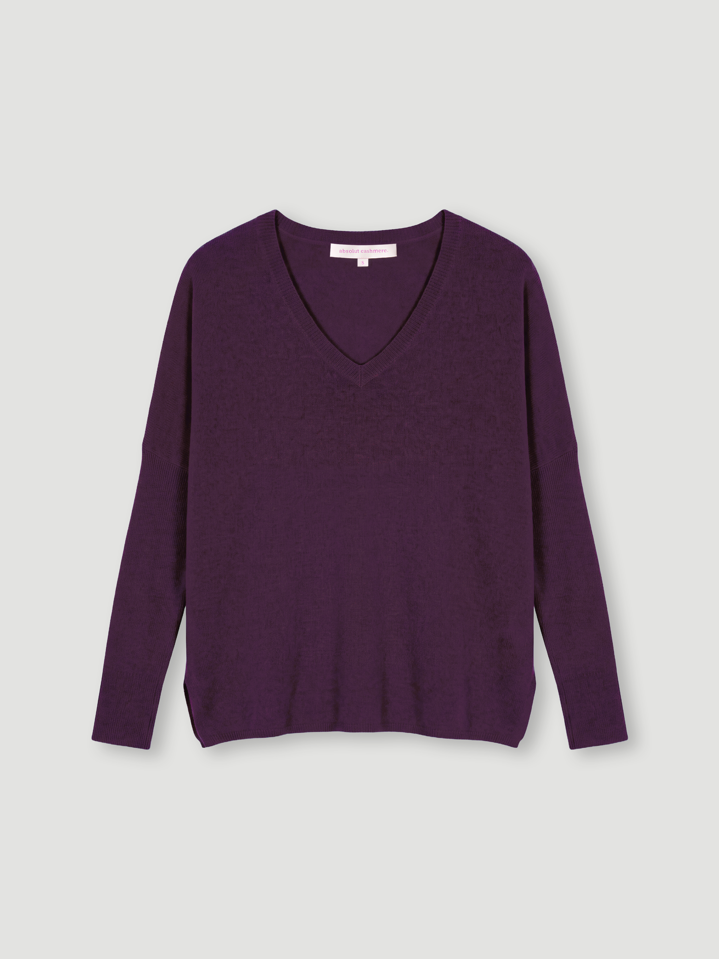 Poncho-Pullover Camille - Kaschmir - Heather Plum