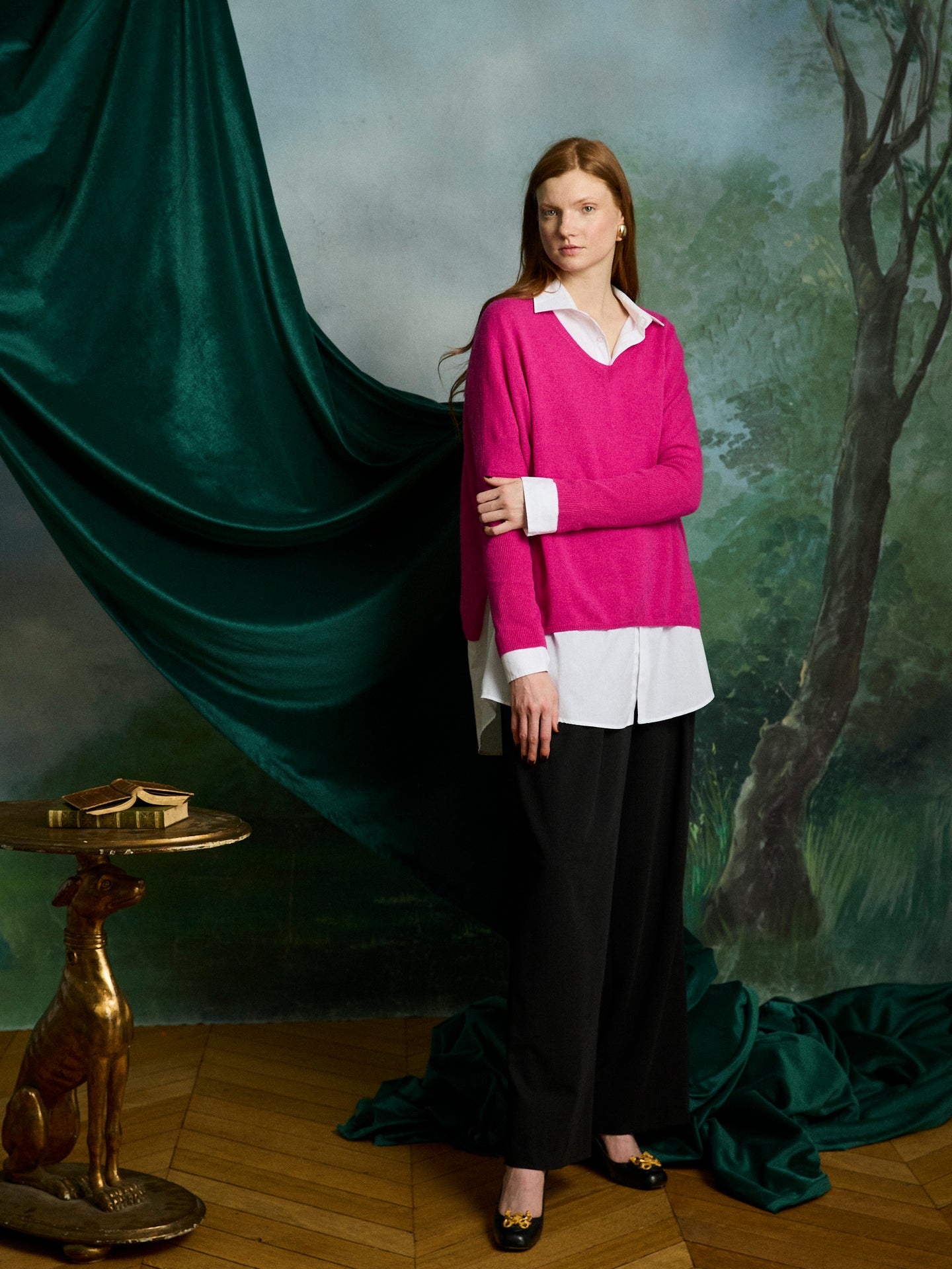 camille poncho jumper - cashmere - heather raspberry