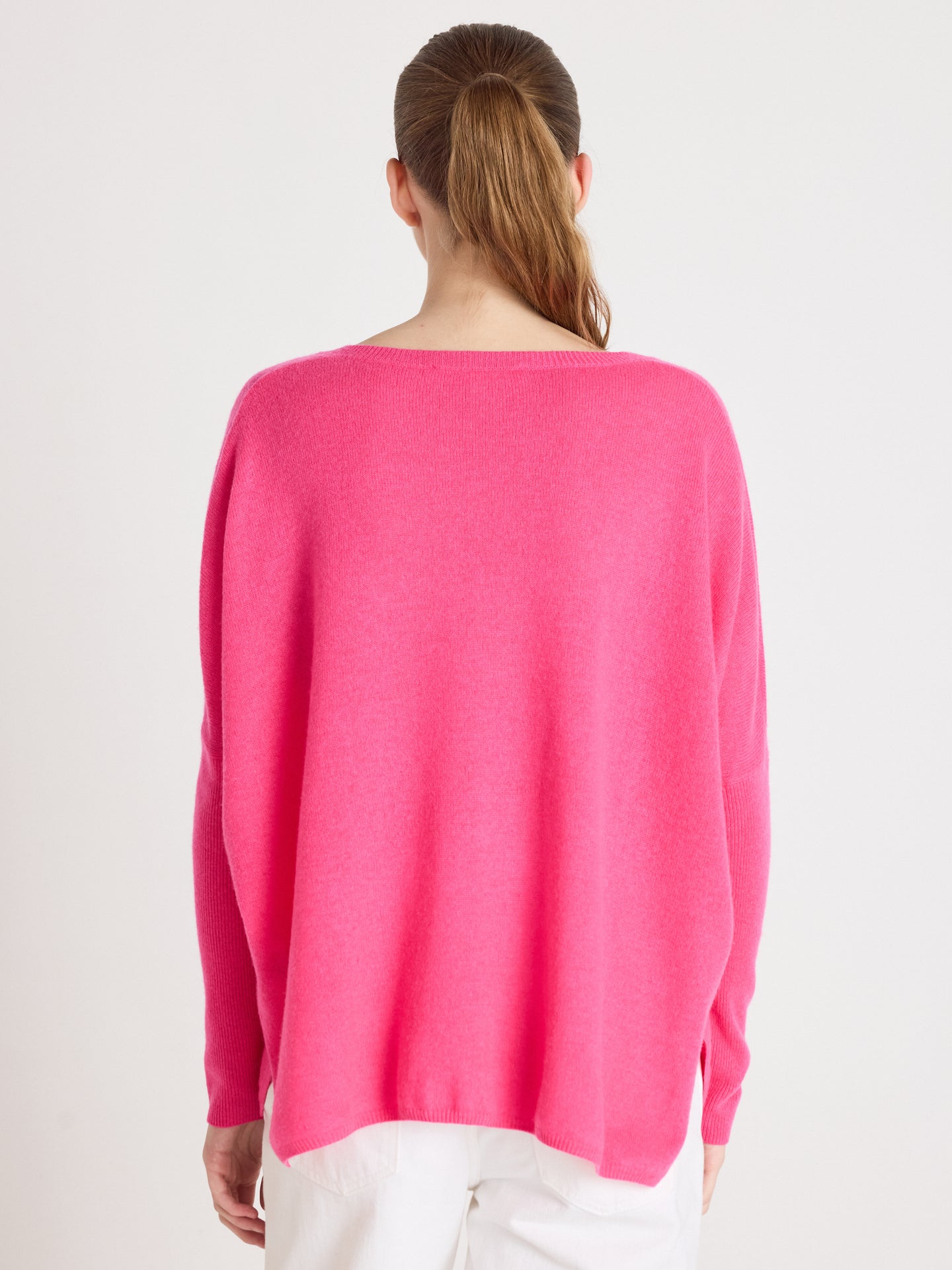v-hals ponchotrui camille - kasjmier - fuchsia