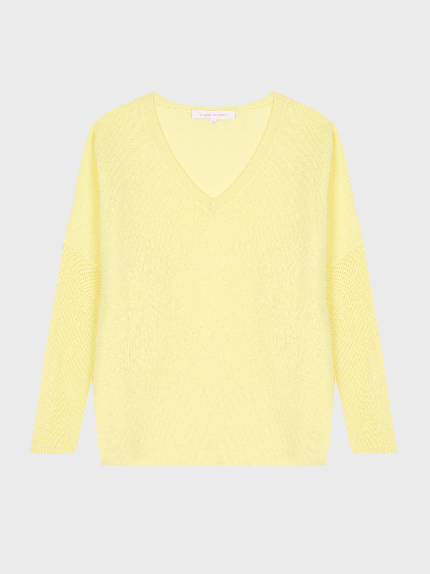 pull poncho col v camille - cachemire - lemon fizz