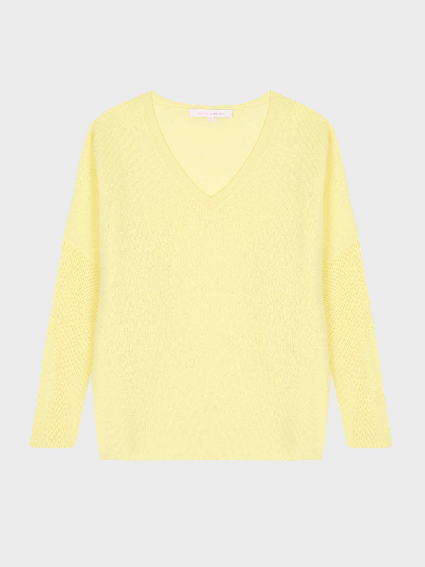 pull poncho col v camille - cachemire - lemon fizz