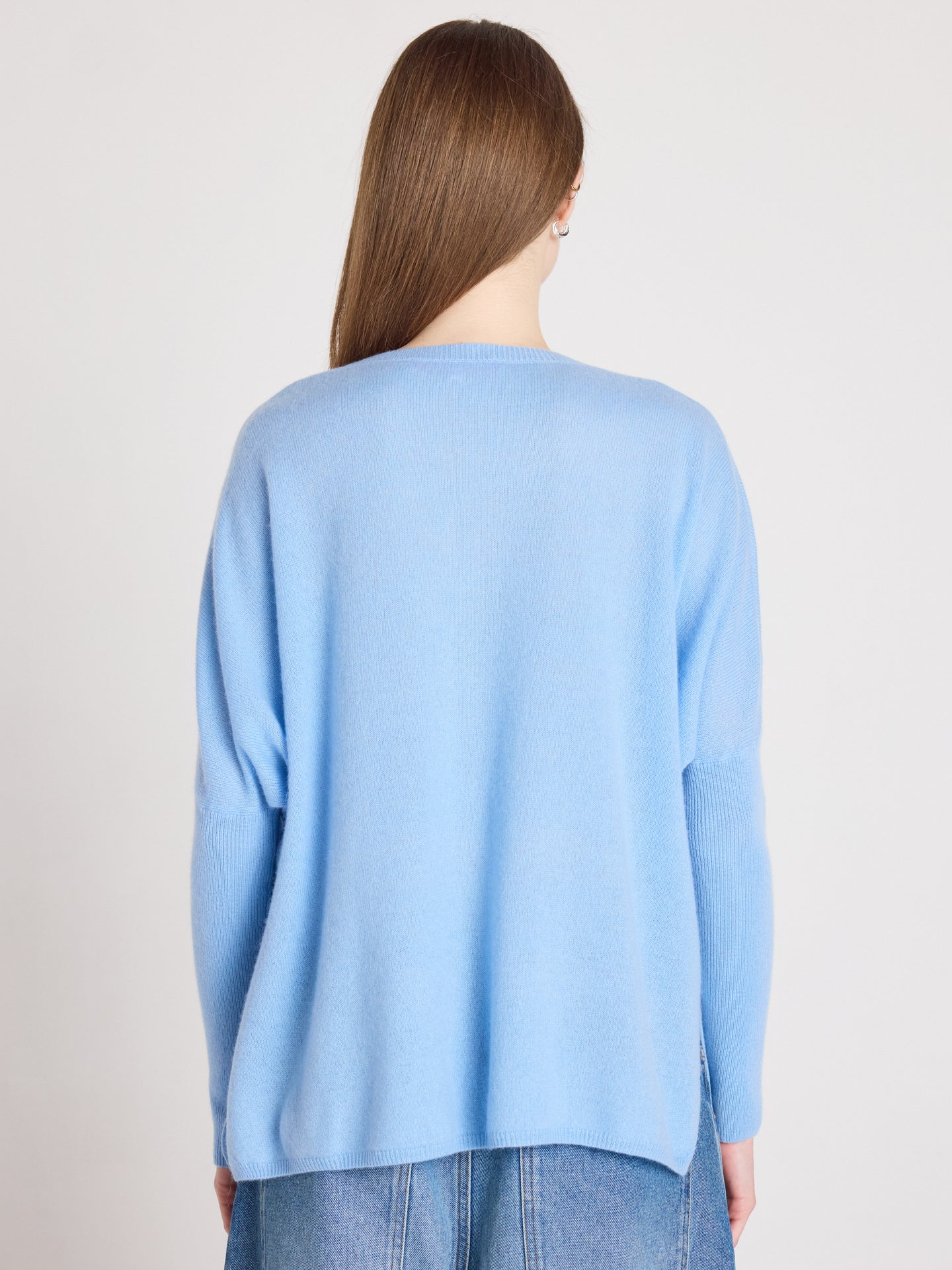 v-hals ponchotrui camille - kasjmier - provence blue