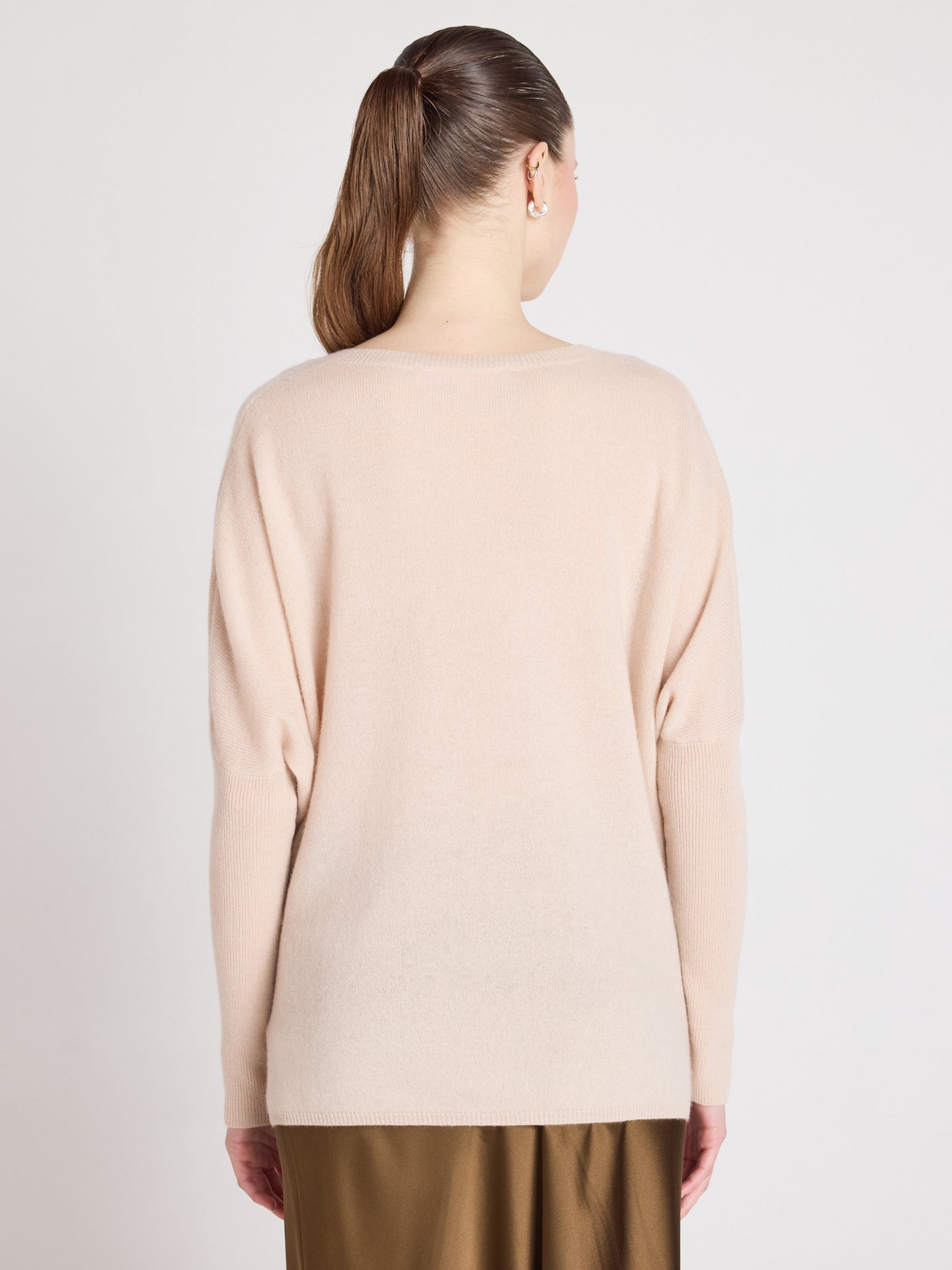 camille poncho sweater - cashmere - shell