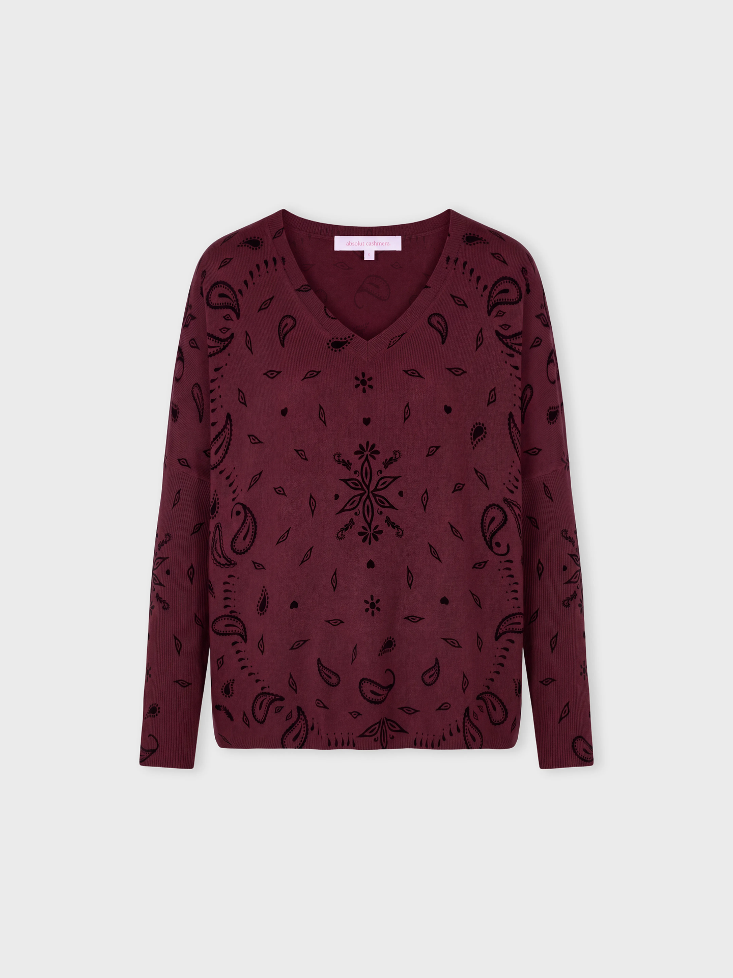 ponchopull camille - kasjmier - burgundy print bandana