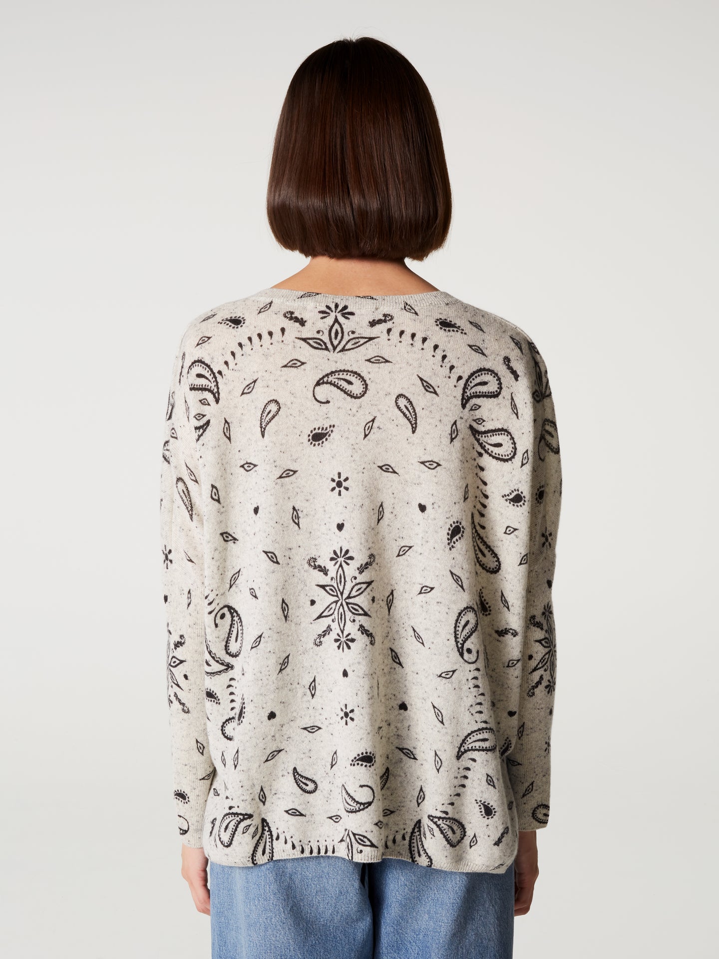pull poncho camille - Cachemire - granit print bandana