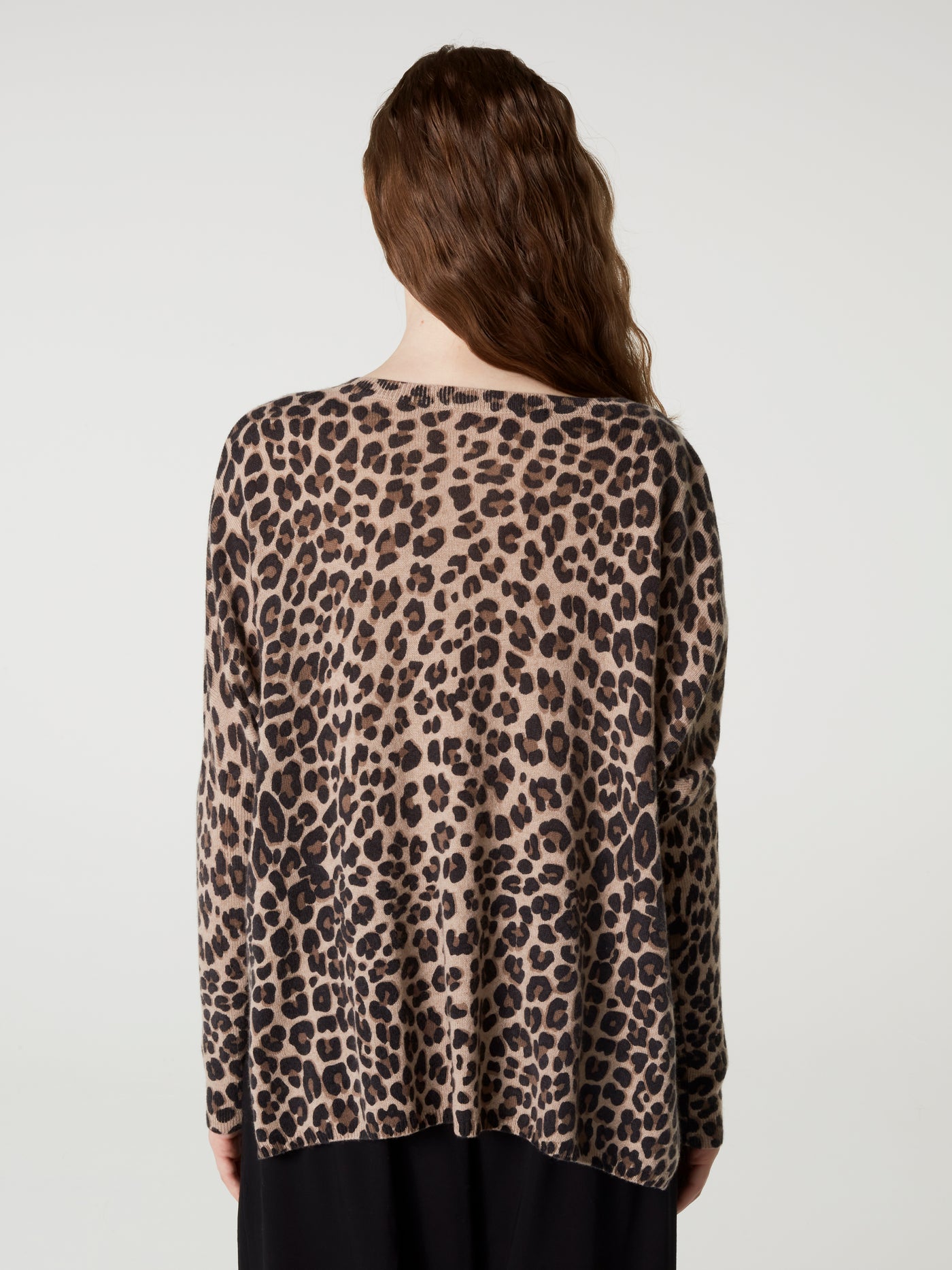 Poncho-Pullover Camille Print - Kaschmir - Leoparden-Print
