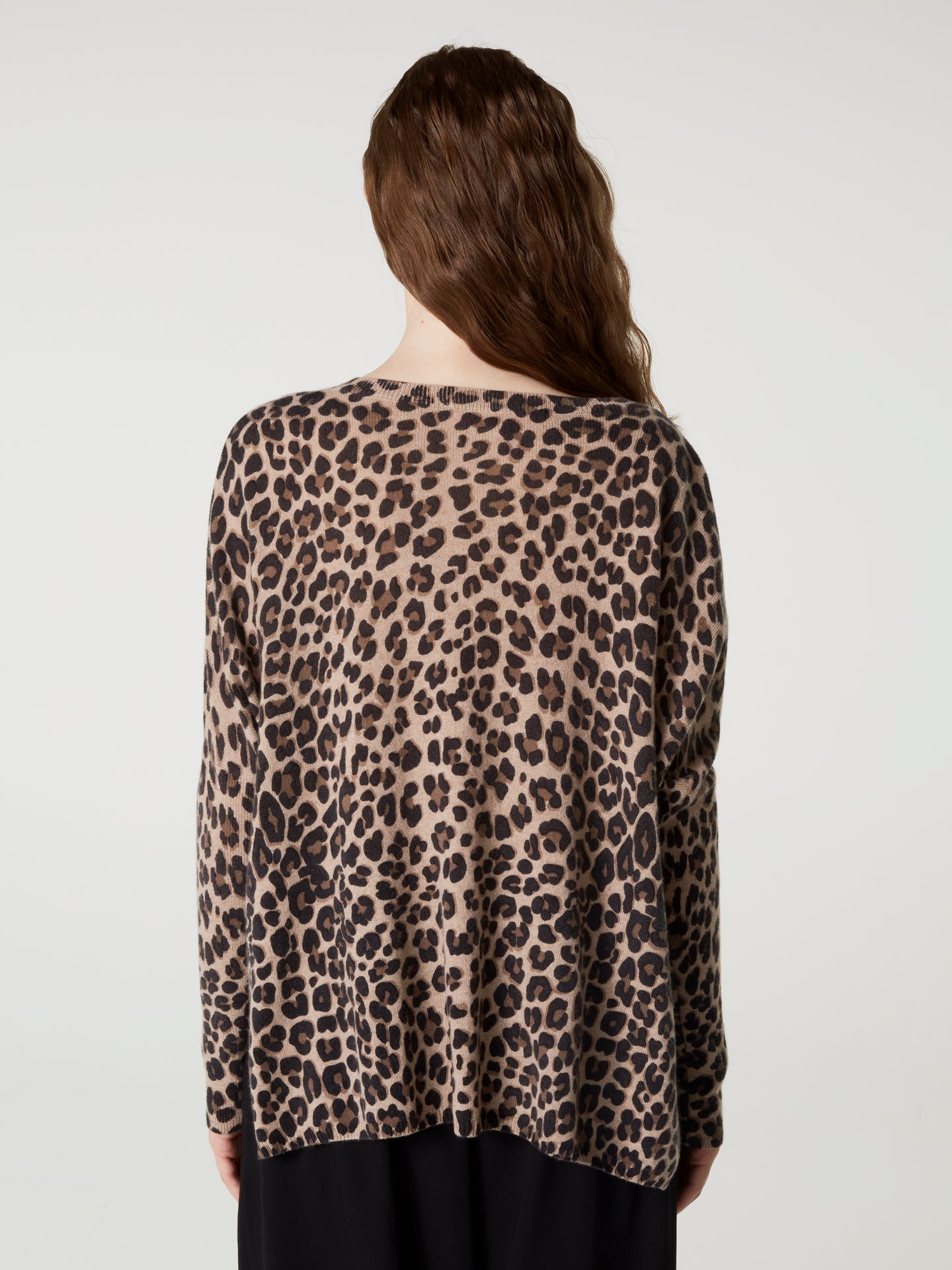 pull poncho camille print - Cachemire - print léopard