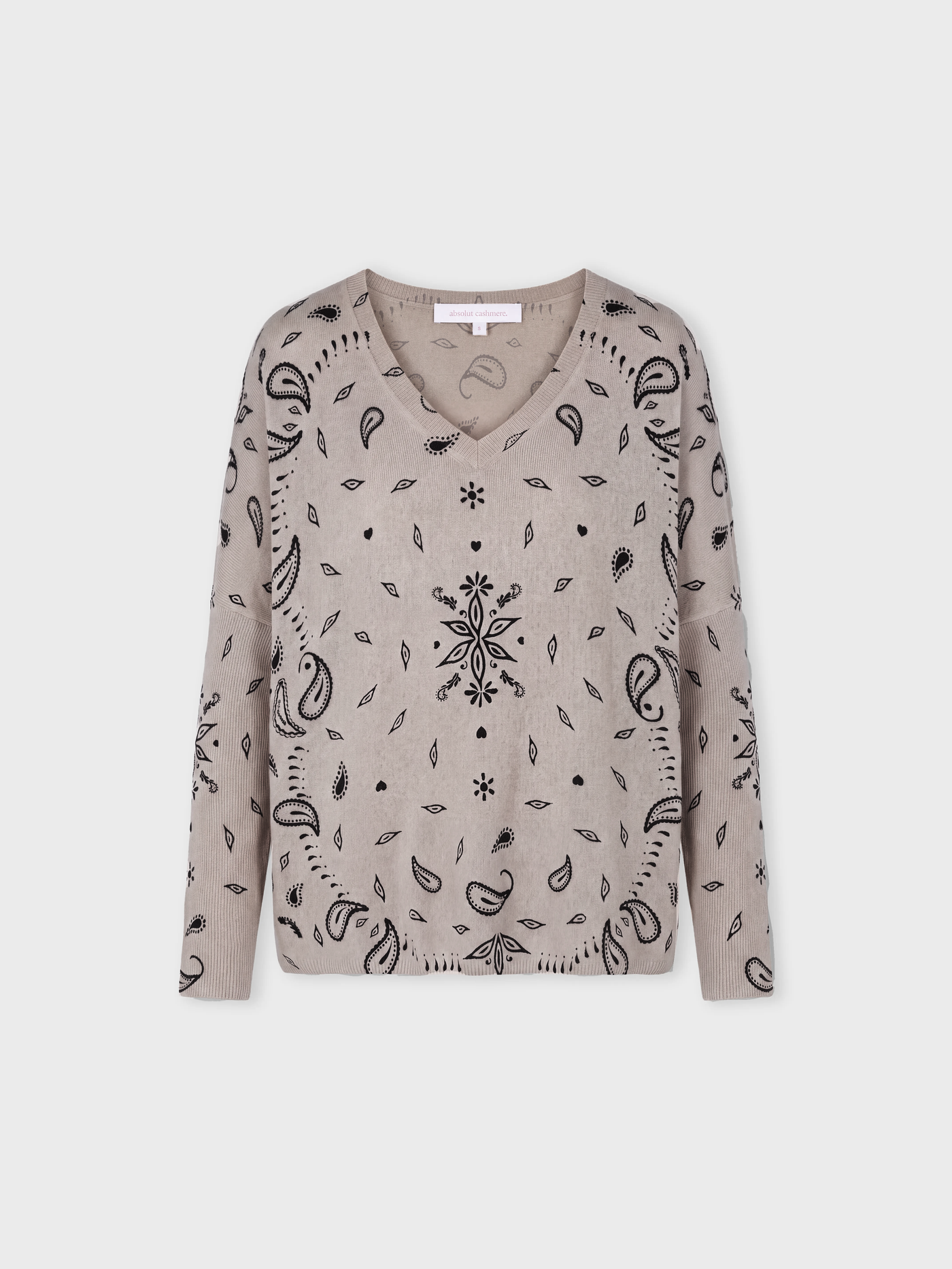pull poncho camille - Cachemire - oat print bandana
