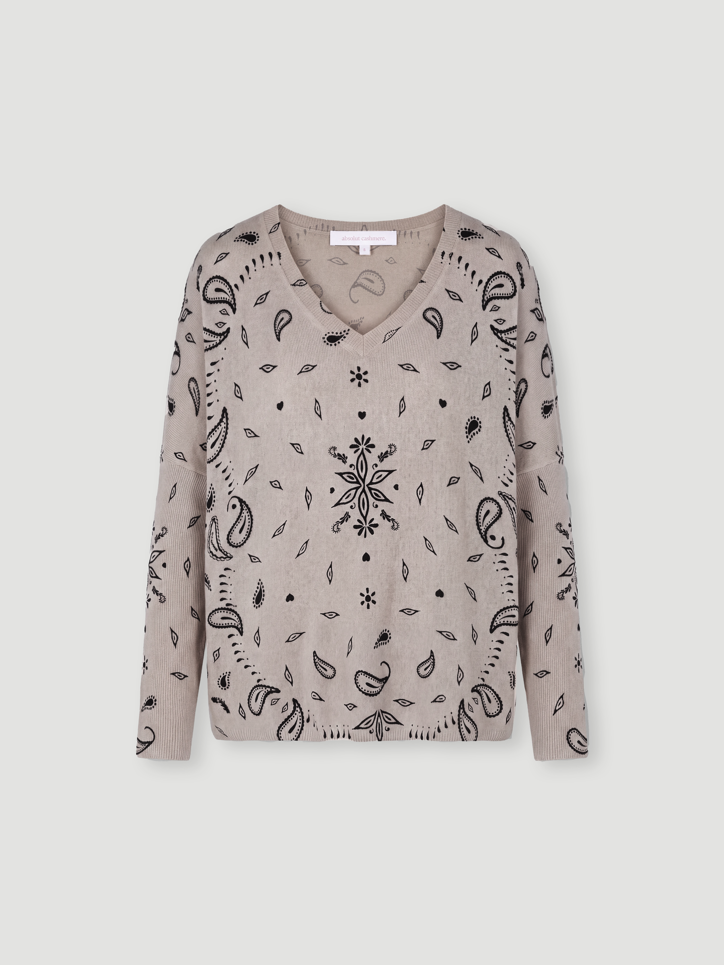 pull poncho camille - Cachemire - oat print bandana
