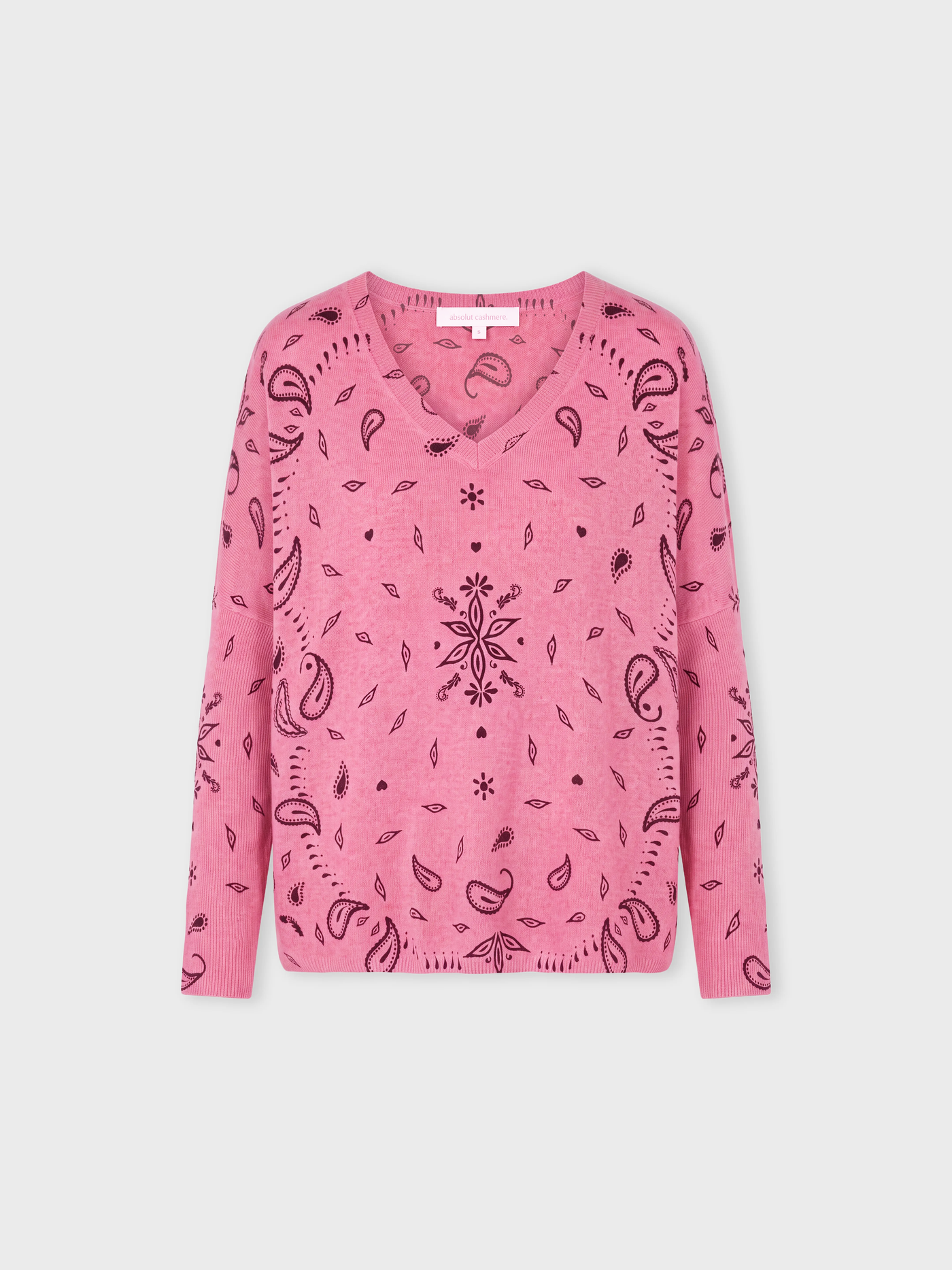 pull poncho camille - Cachemire - pink print bandana