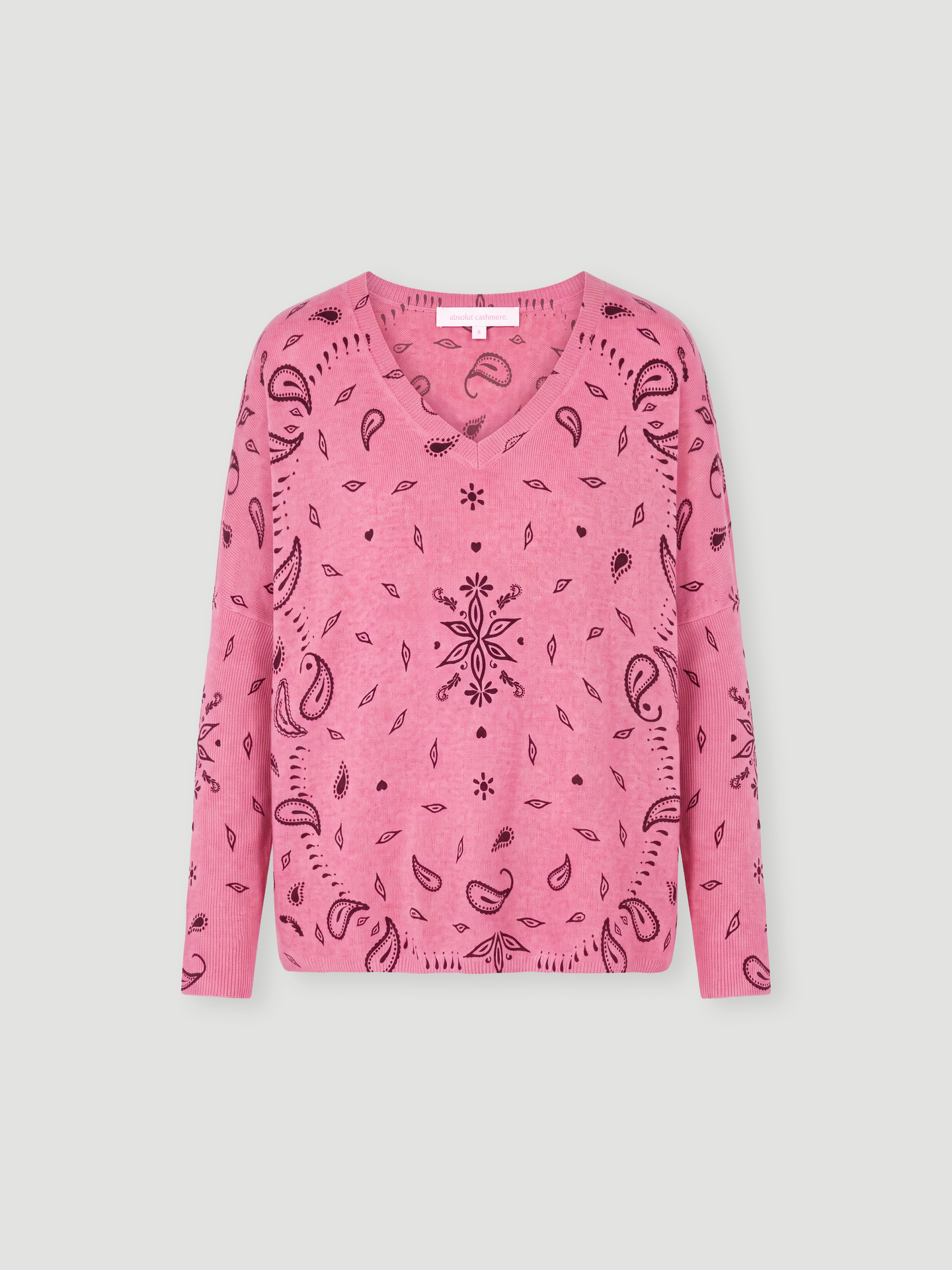 pull poncho camille - Cachemire - pink print bandana