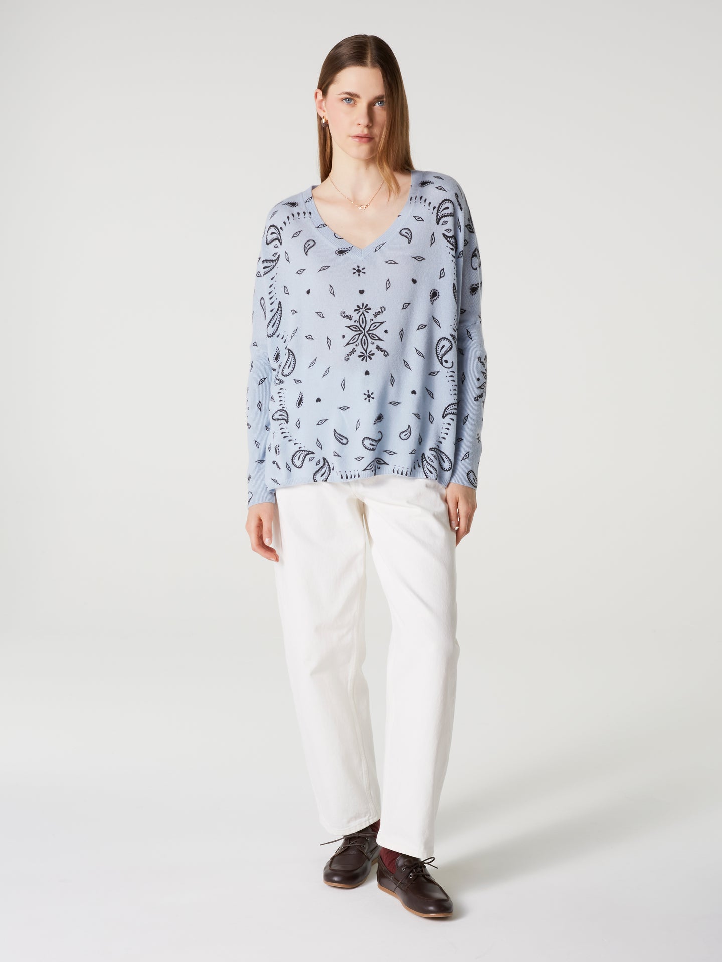 ponchopull camille - kasjmier - sky print bandana