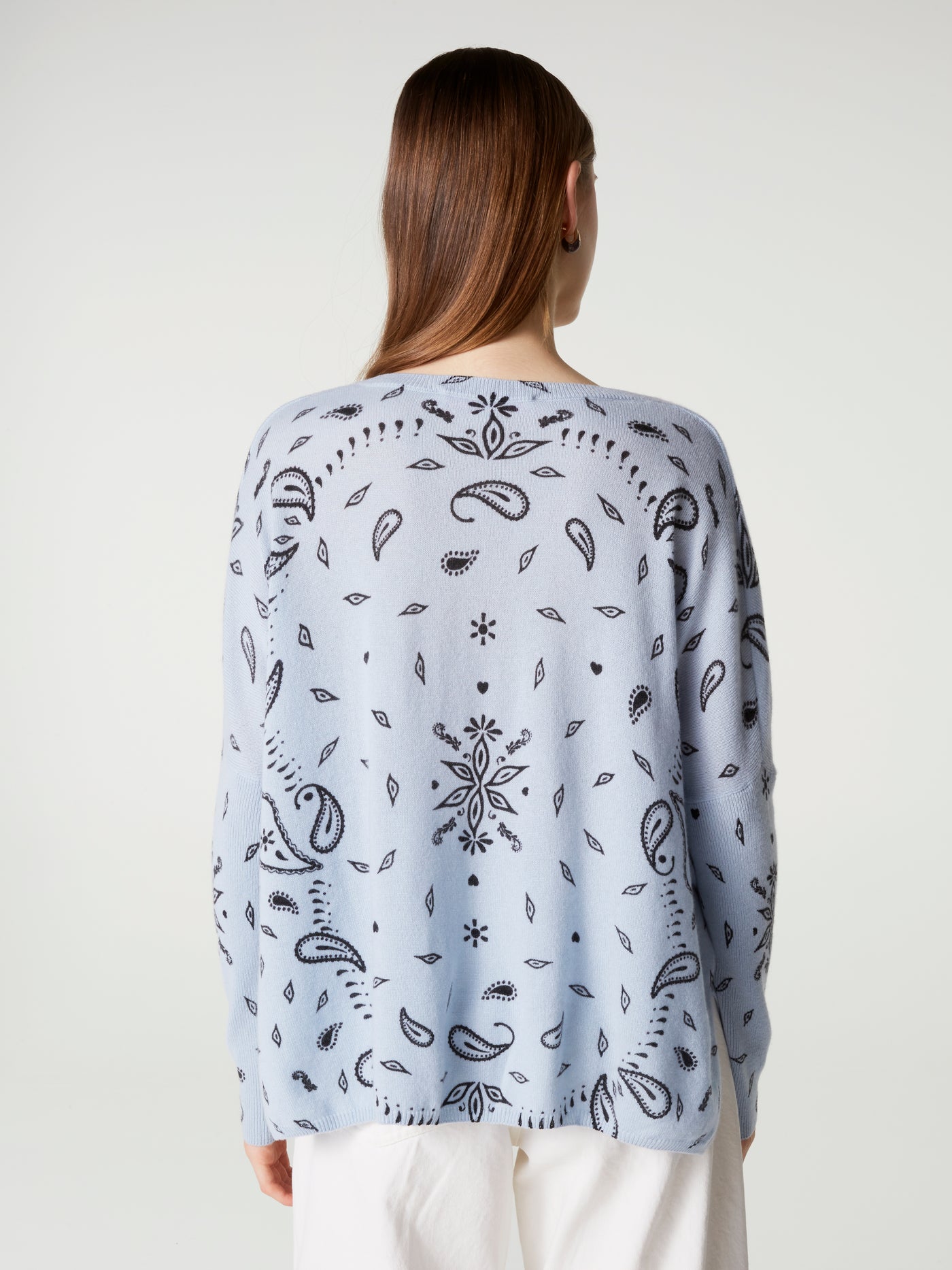 pull poncho camille - Cachemire - sky print bandana