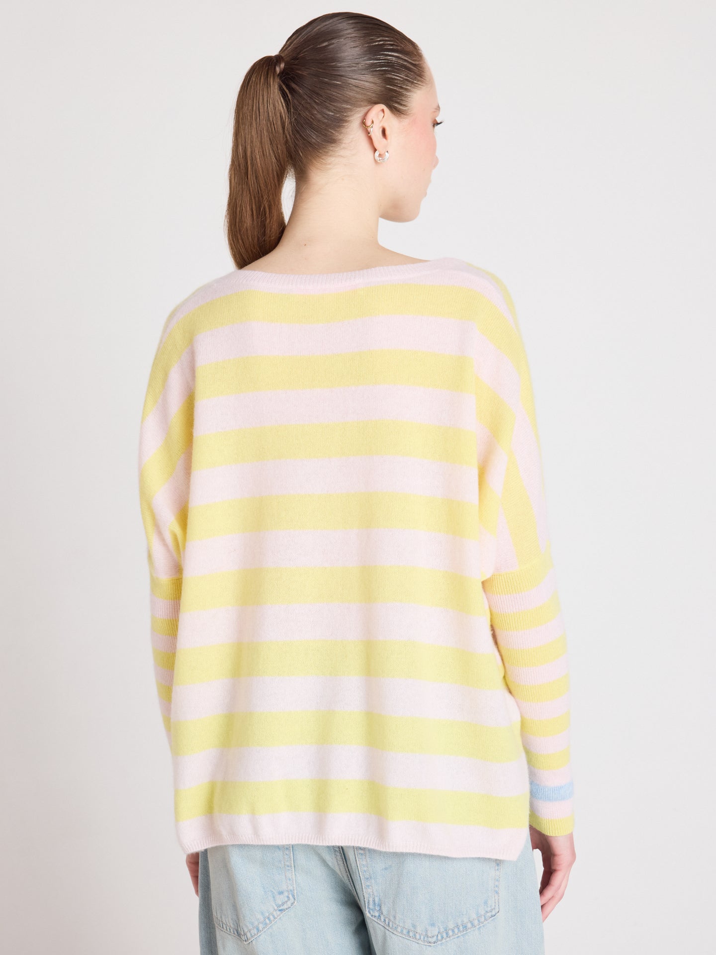 pull poncho col v janet - cachemire - lemon fizz
