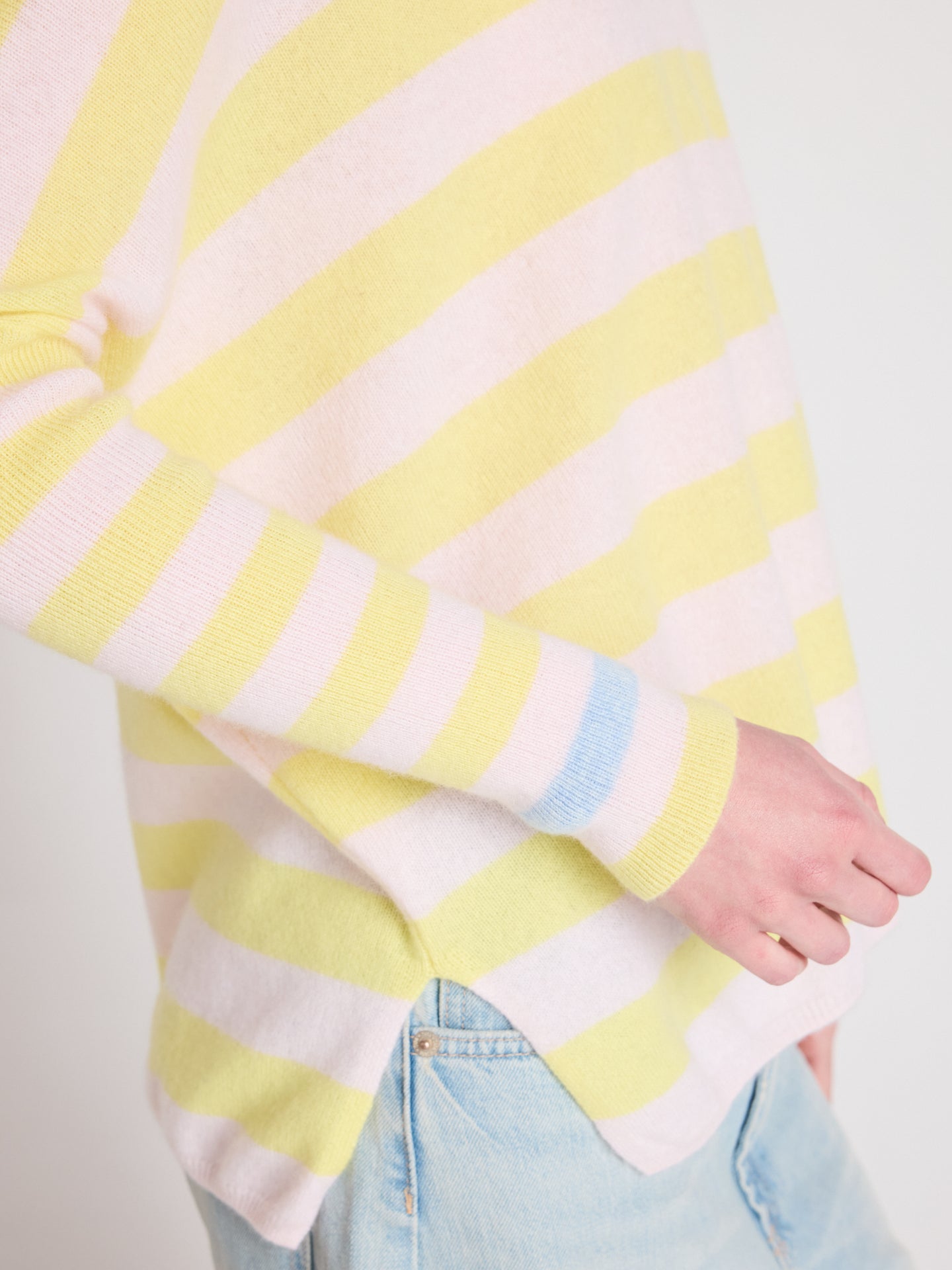 pull poncho col v janet - cachemire - lemon fizz