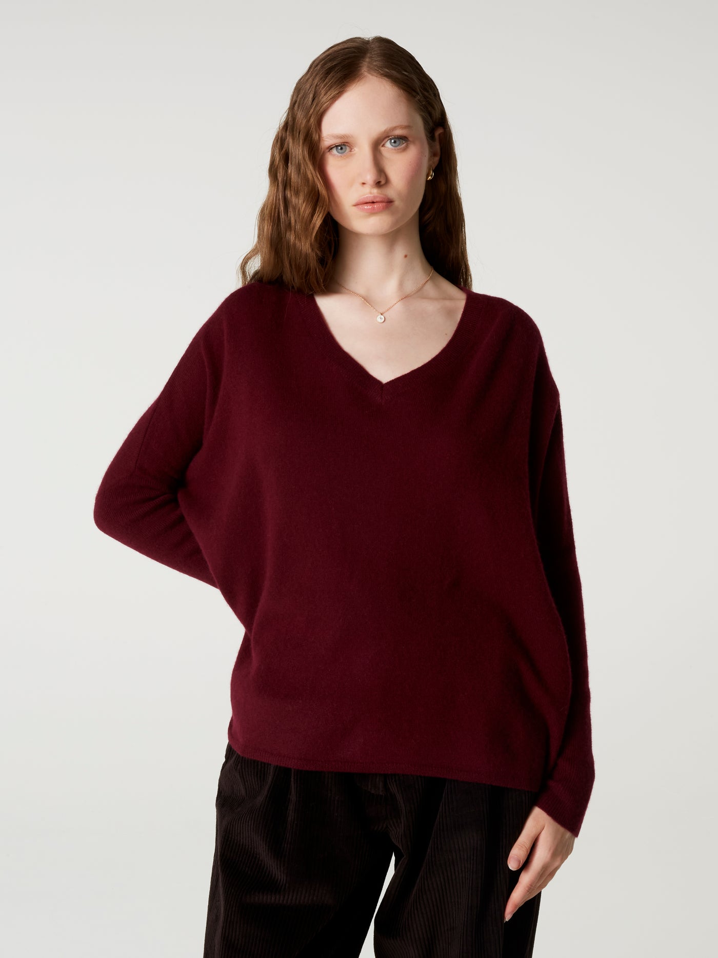 pull poncho chloe - Cachemire - burgundy