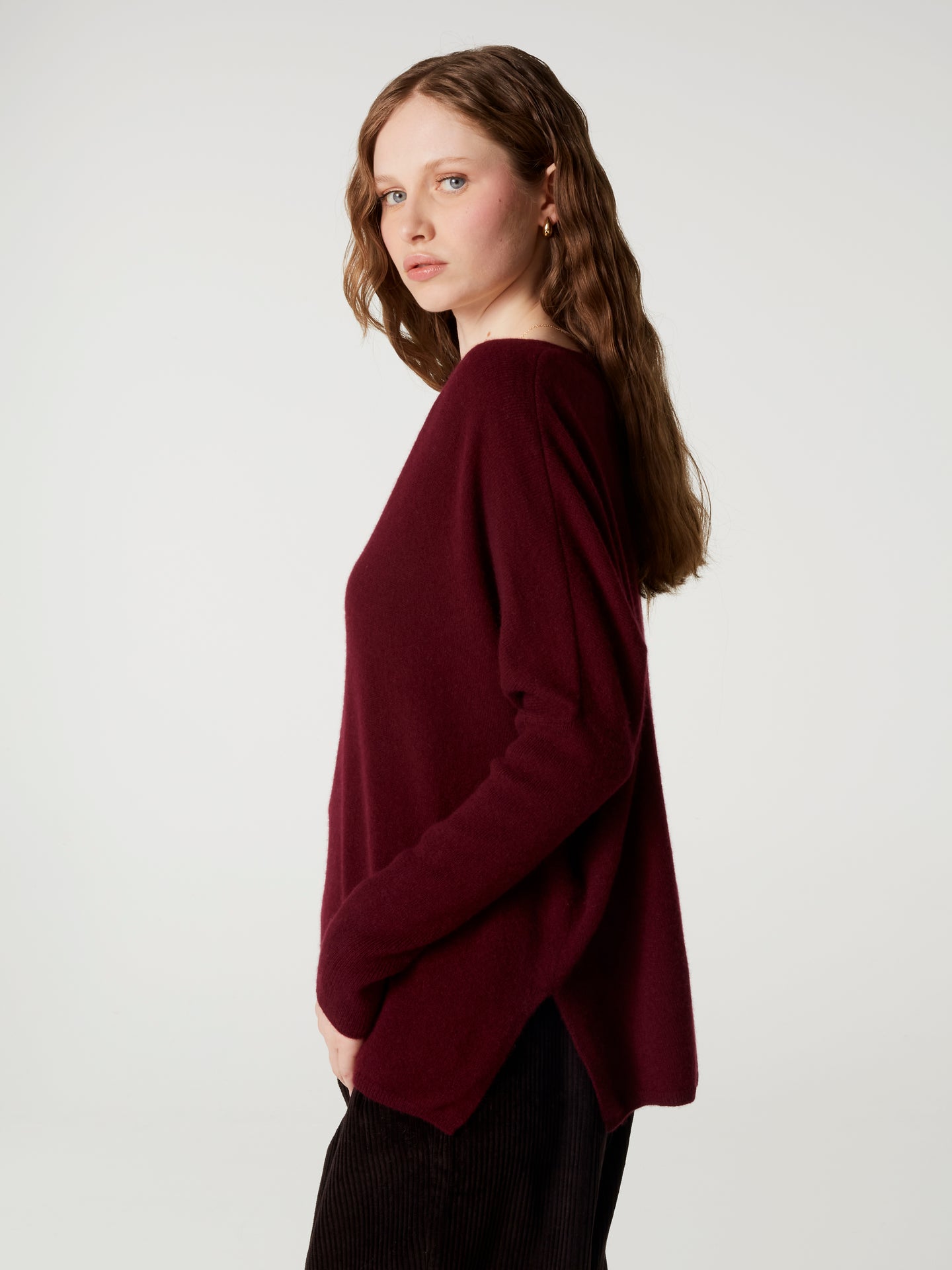 pull poncho chloe - Cachemire - burgundy