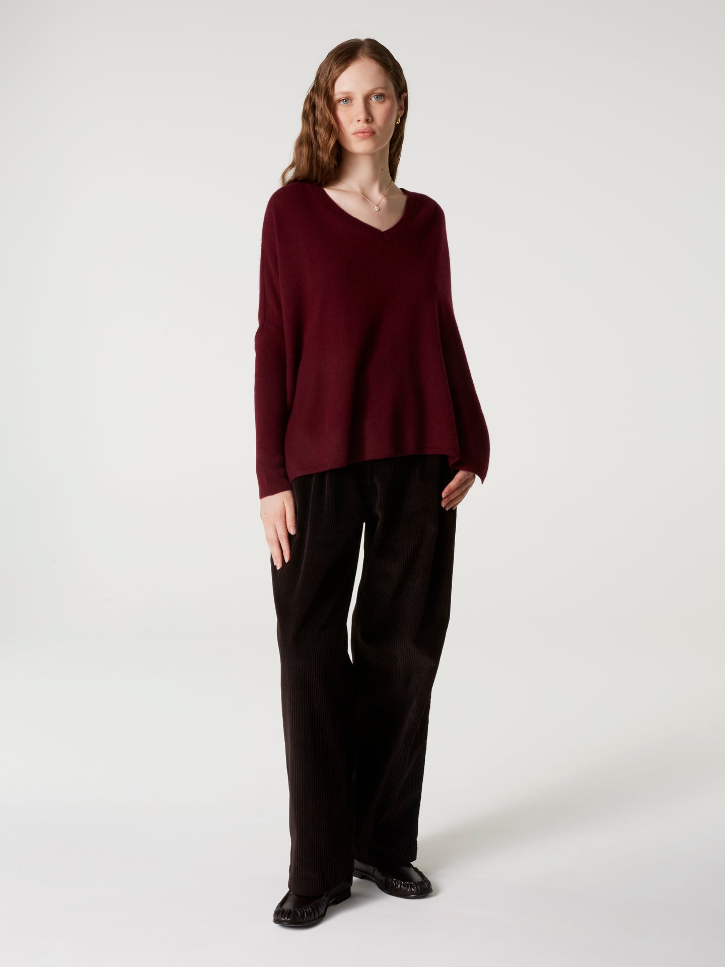 pull poncho chloe - Cachemire - burgundy