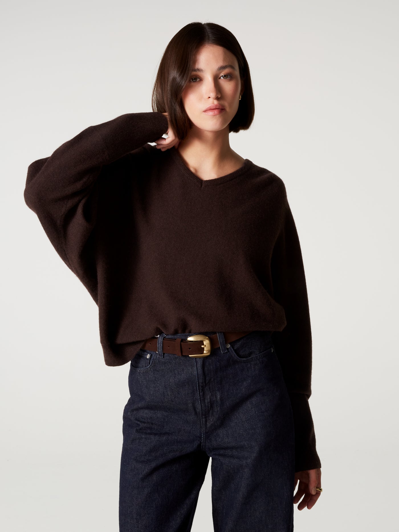 pull romane - Cachemire - dark brown