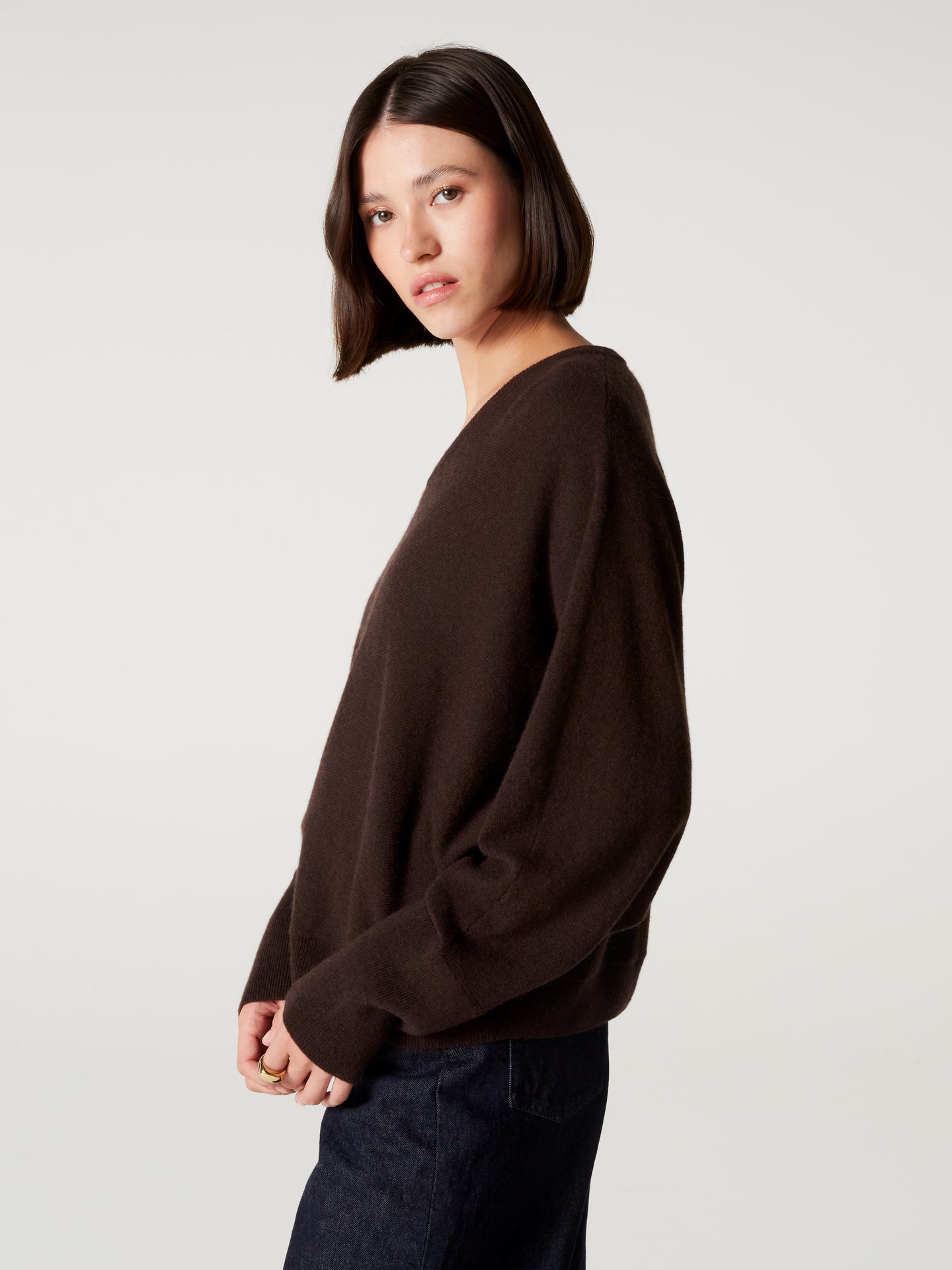 pull romane - Cachemire - dark brown