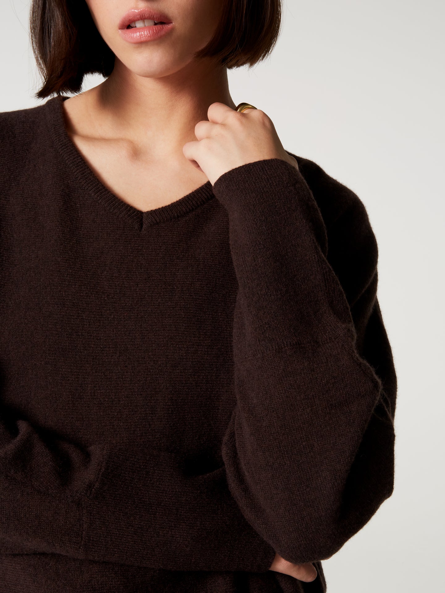 pull romane - Cachemire - dark brown