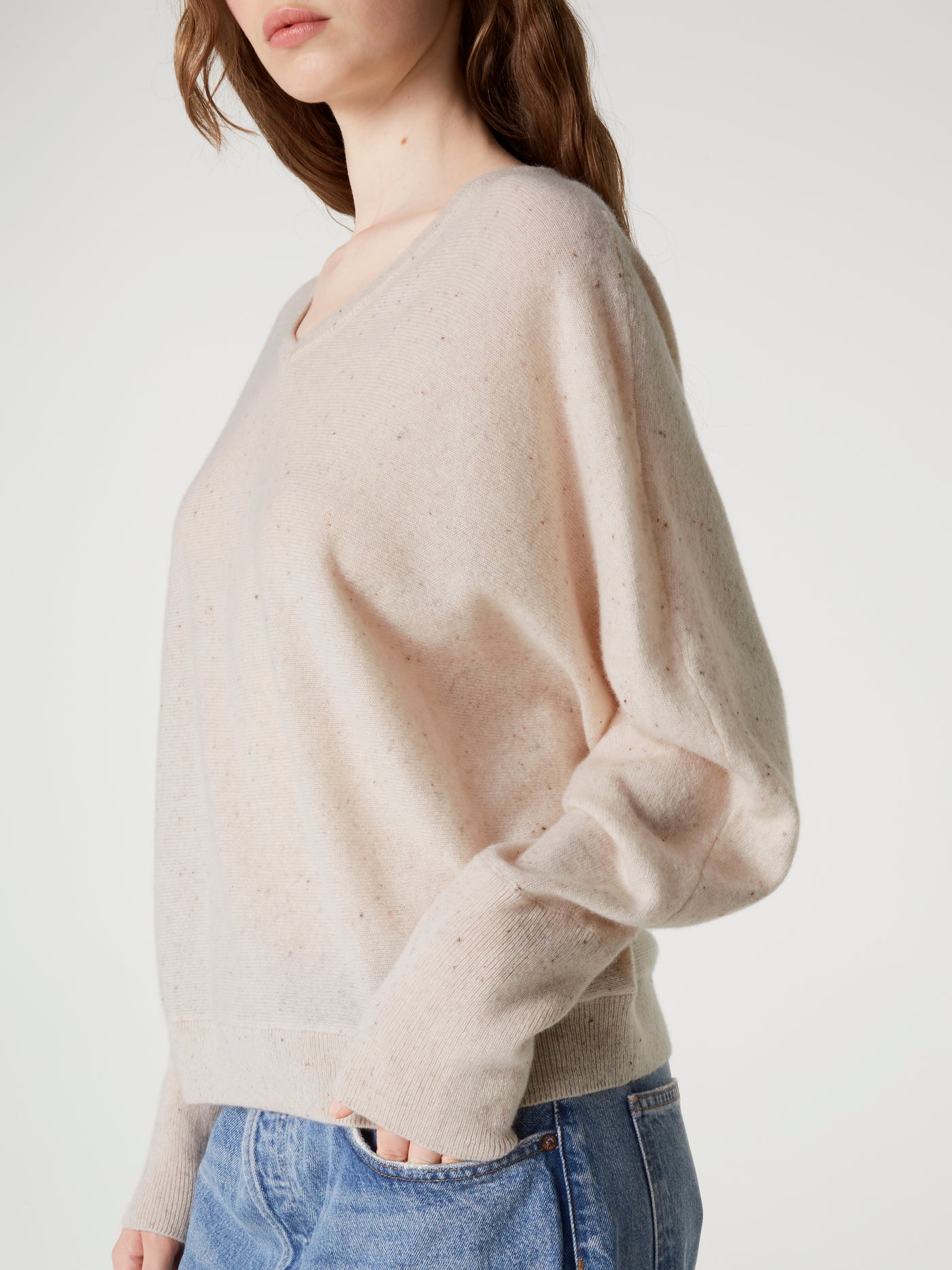 pull romane - Cachemire - white neps