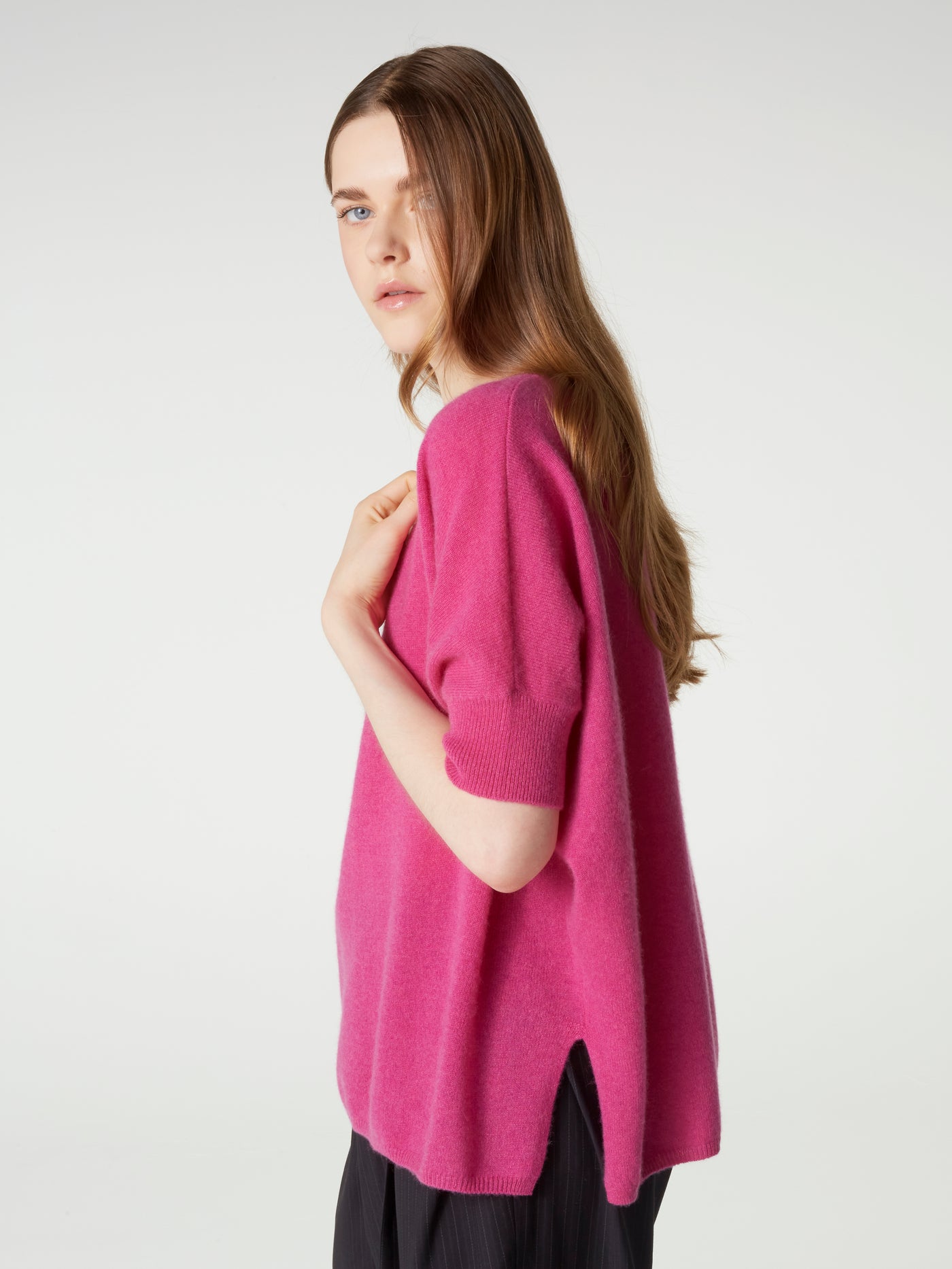 pull poncho kate - Cachemire - heather raspberry